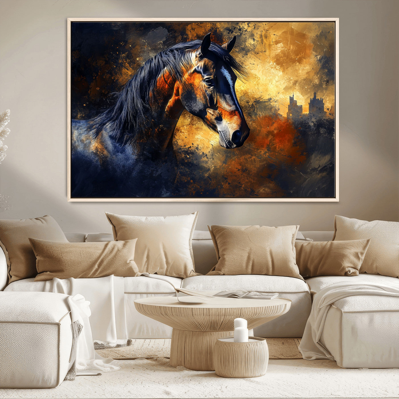 MGV-FC-36X24 - Abstract Horse Art Print - Abstract Canvas Wall Art | Perfect for Rustic Farmhouse, Modern, or