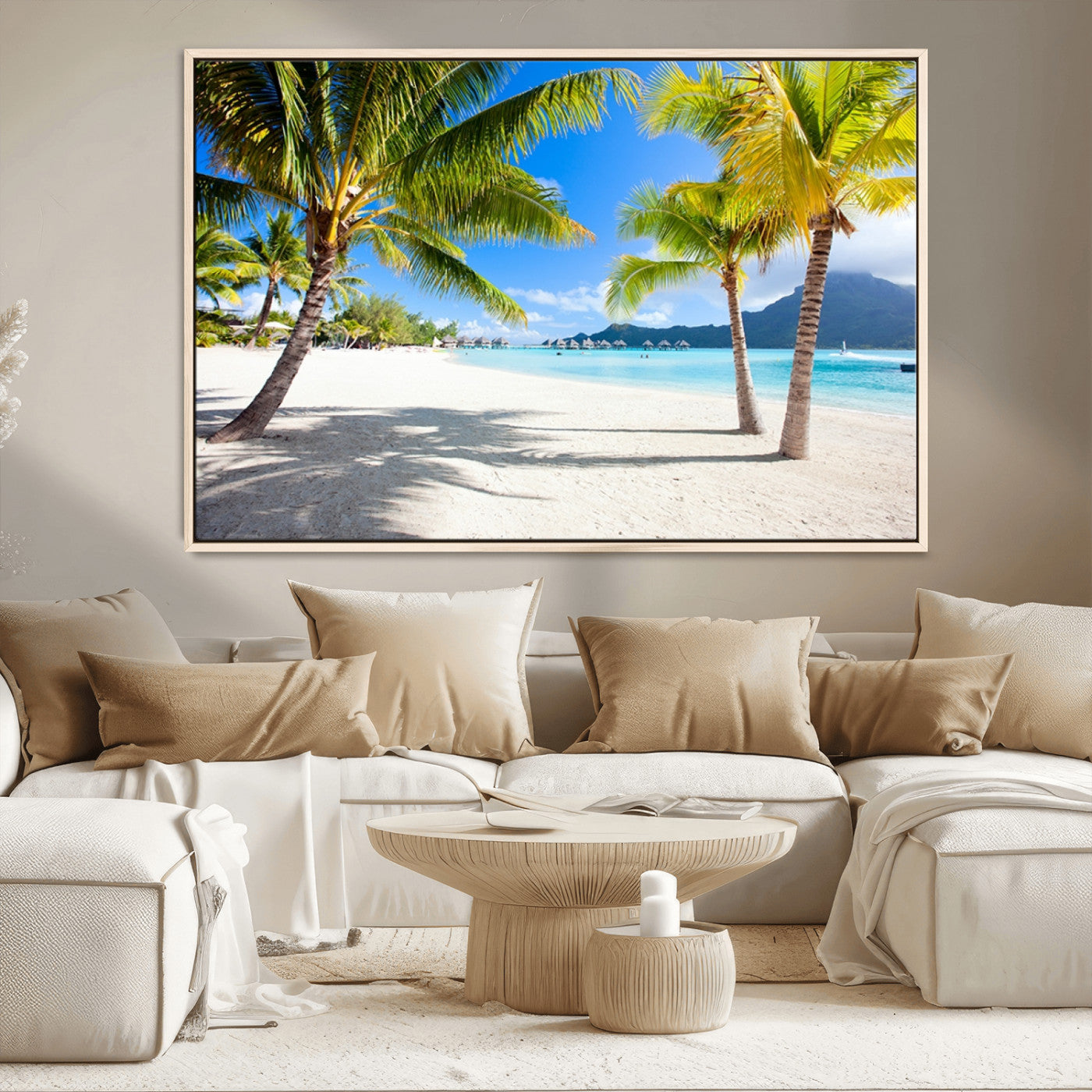 MGV-FC-36X24 - Blue Beach and Sea Wall Art Canvas Print