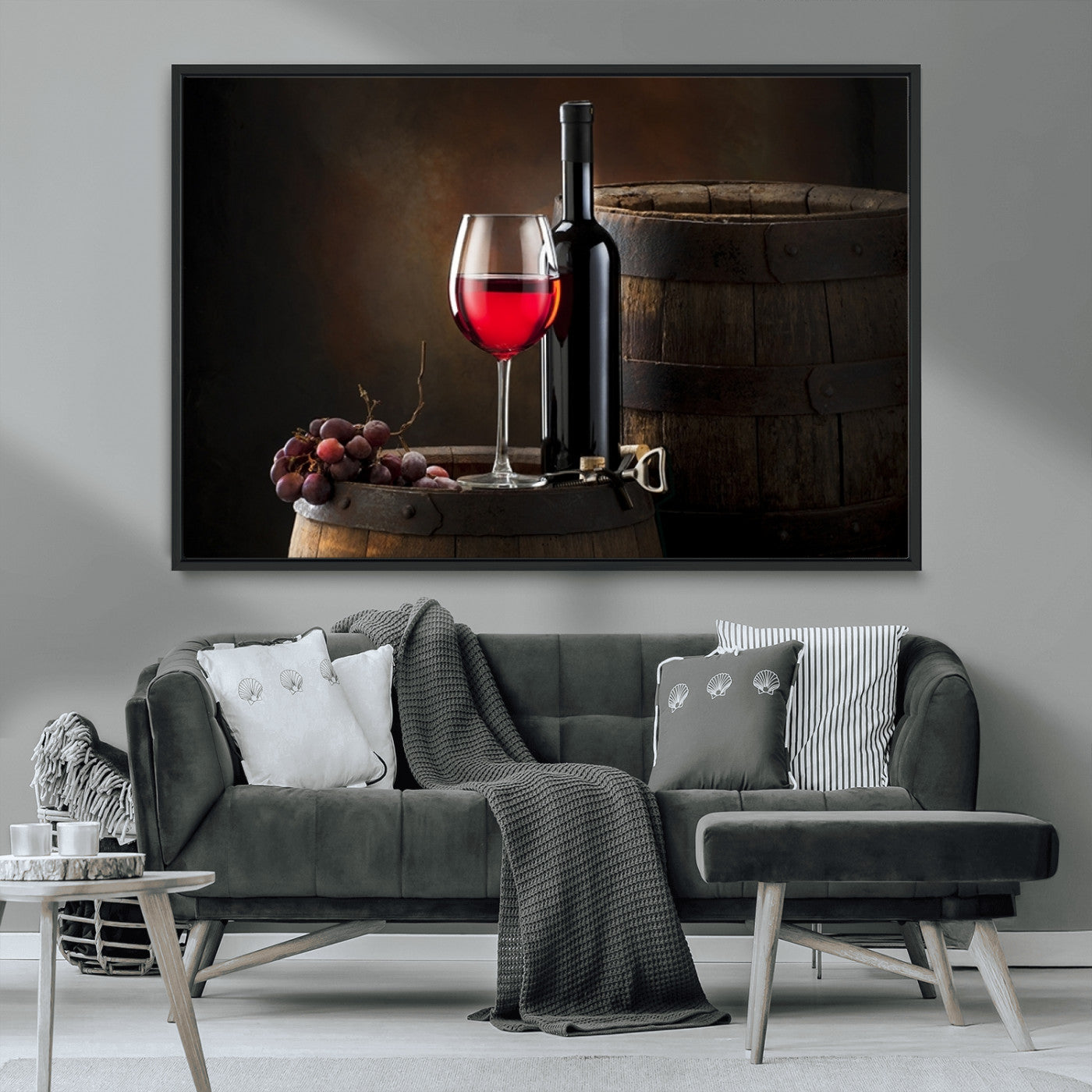 MGV-FC-36X24 - Red Wine and Bottle Canvas Print