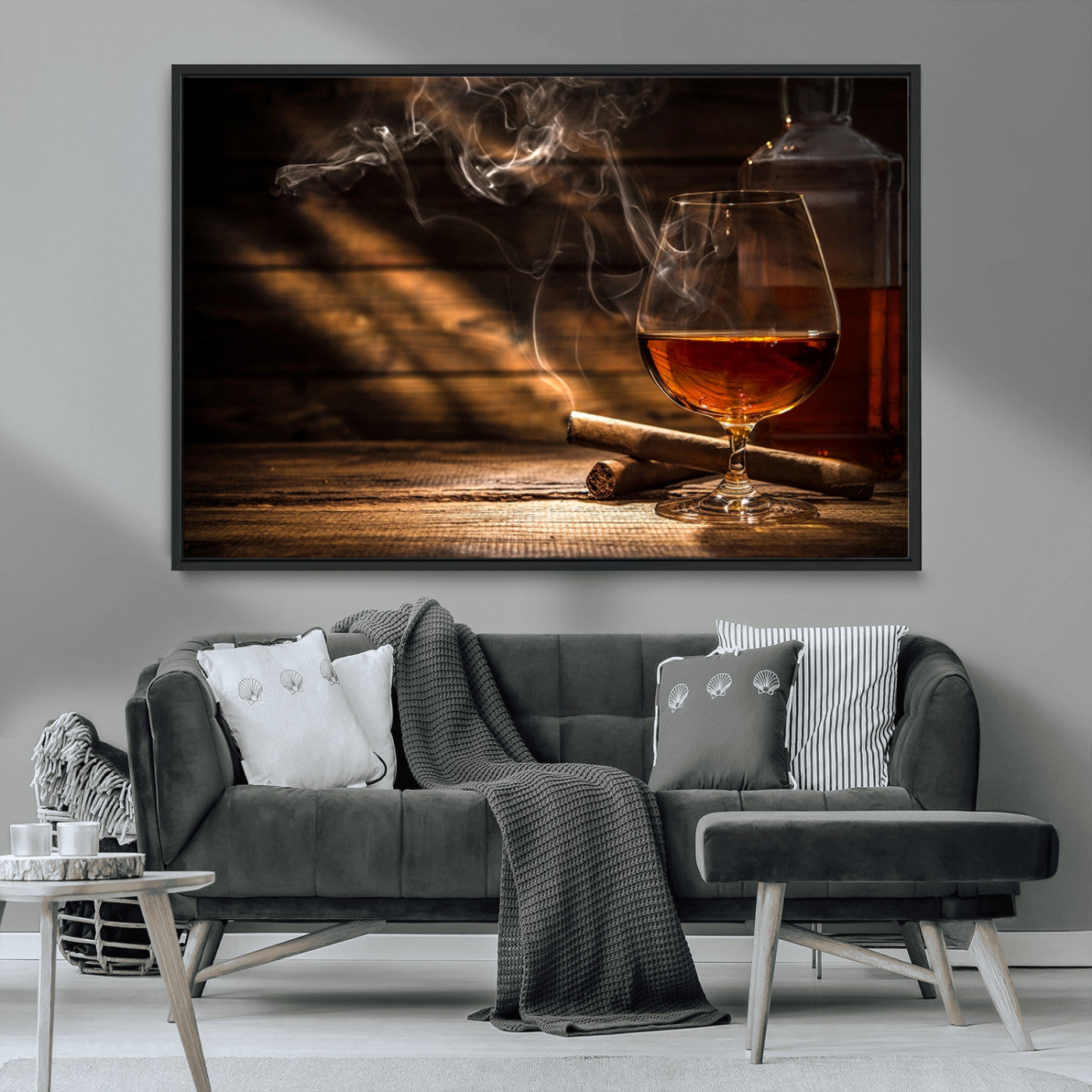MGV-FC-36X24 - Whiskey and Cigar Wall Art Canvas Print
