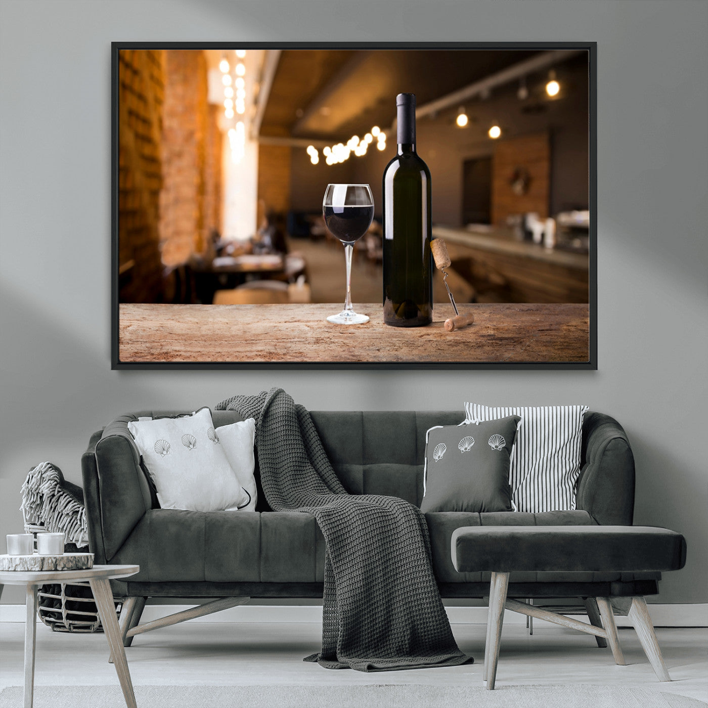 MGV-FC-36X24 - Wine and Bottle Wall Art Canvas Print