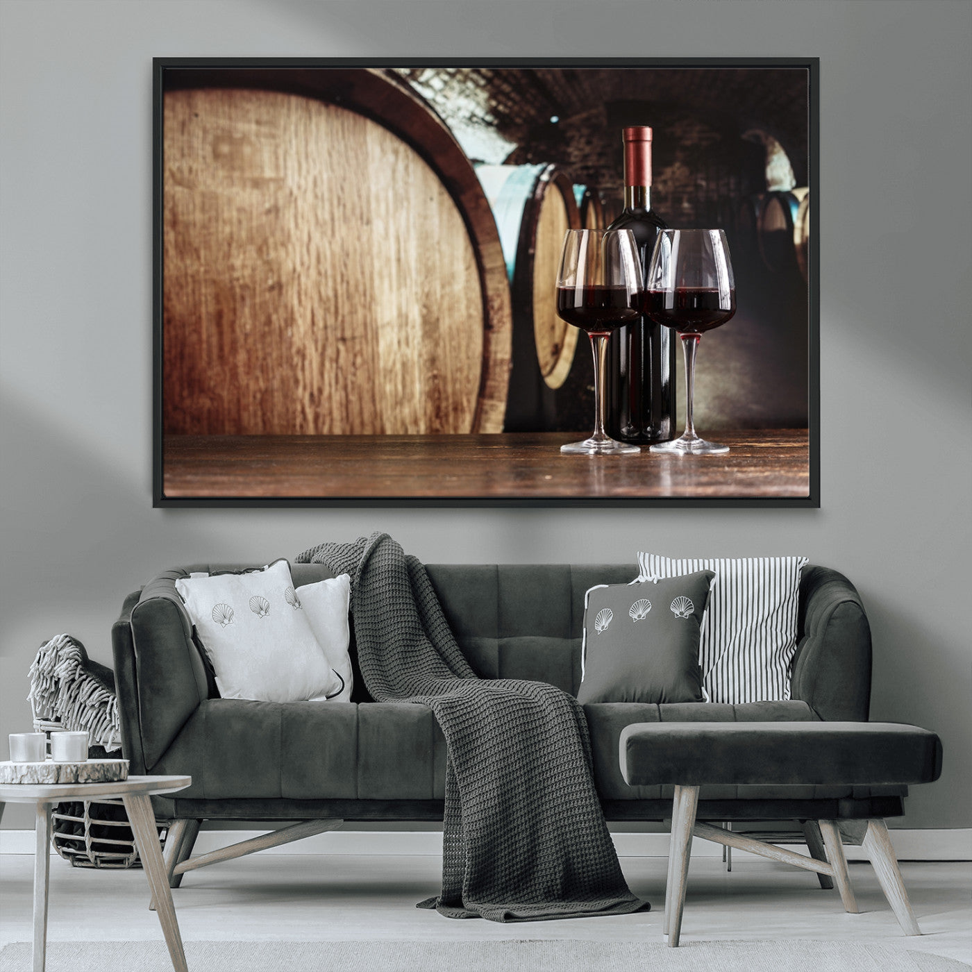 MGV-FC-36X24 - Wine and Barrel Wall Art Canvas Print
