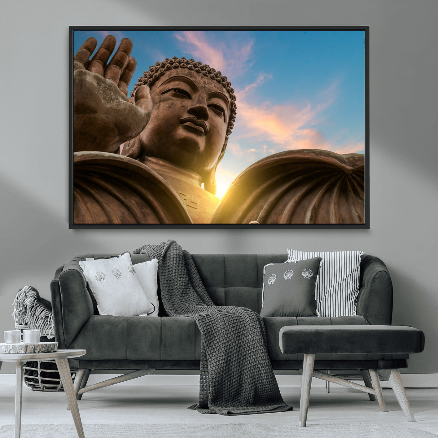 MGV-FC-36X24 - Buddha Statue and Daylight Wall Art, Buddha Statue Wall Art Canvas Print