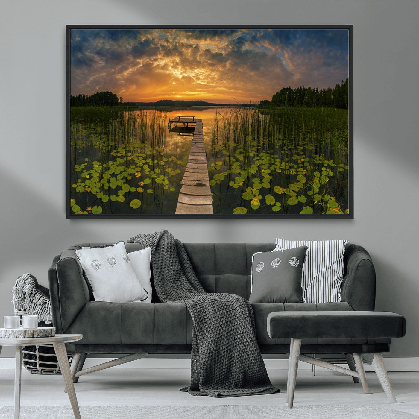 MGV-FC-36X24 - Lake and Flower Wall Art Canvas Print