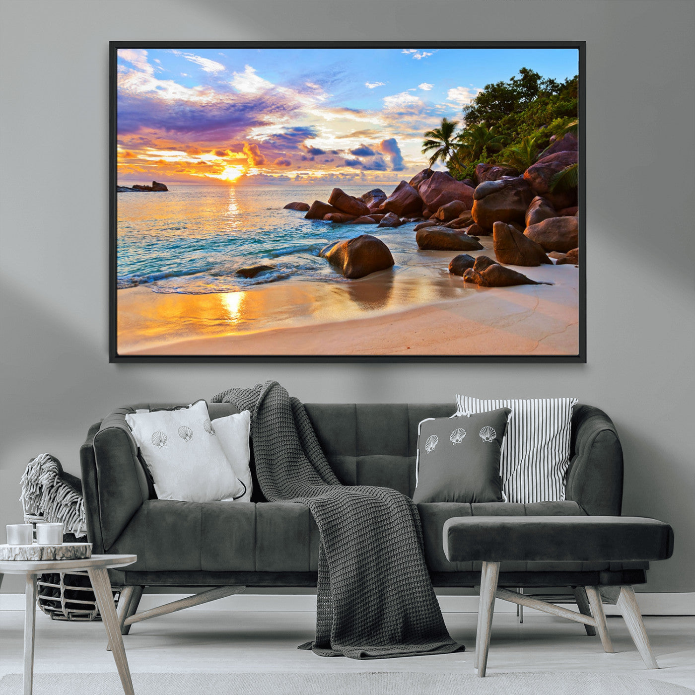 MGV-FC-36X24 - Tropical Island Beach Sunset Canvas Print