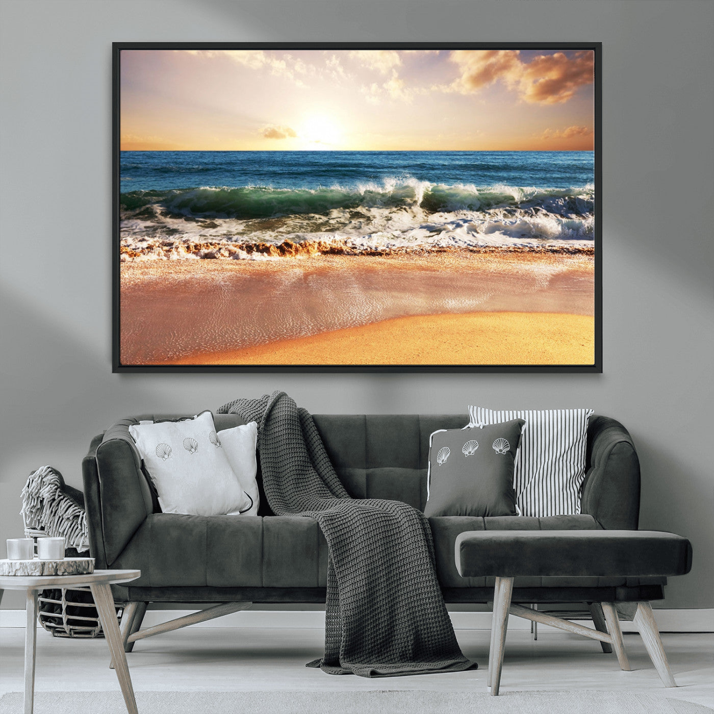 MGV-FC-36X24 - Serene Beach Path Canvas Art, Giclee Canvas Print with Gallery Wrap, Coastal Sand Dunes Wall Art Featuring Canon Print Quality