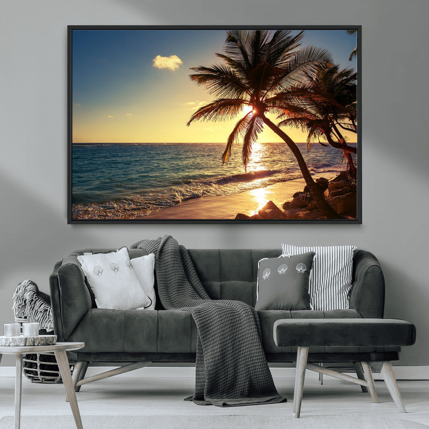 MGV-FC-36X24 - Sunset Palm Trees Wall Art Canvas Print