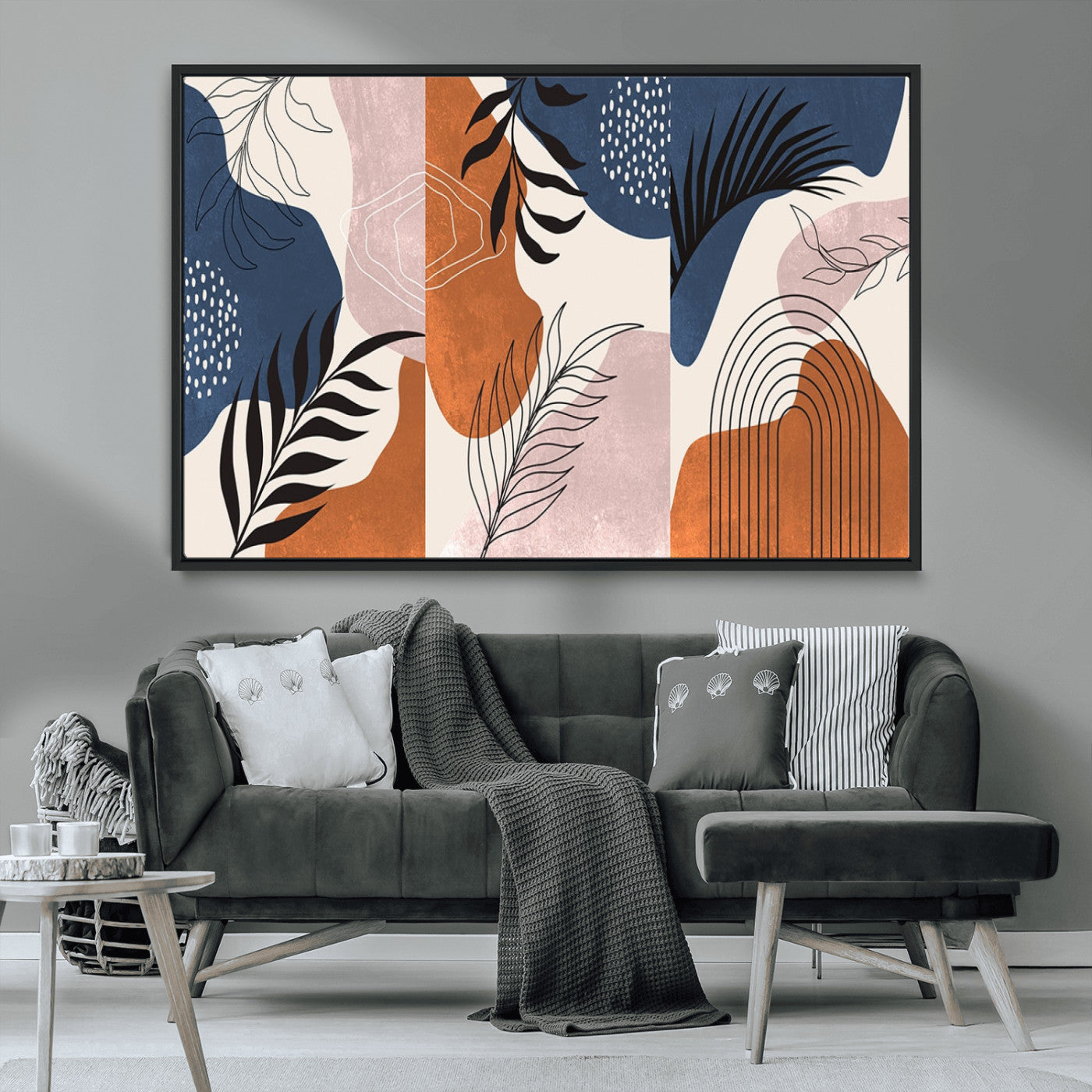 MGV-FC-36X24 - Boho Wall Art Canvas Print Set Mid-Century Prints Bohemian Wall Artwork Prints Boho Neutral,