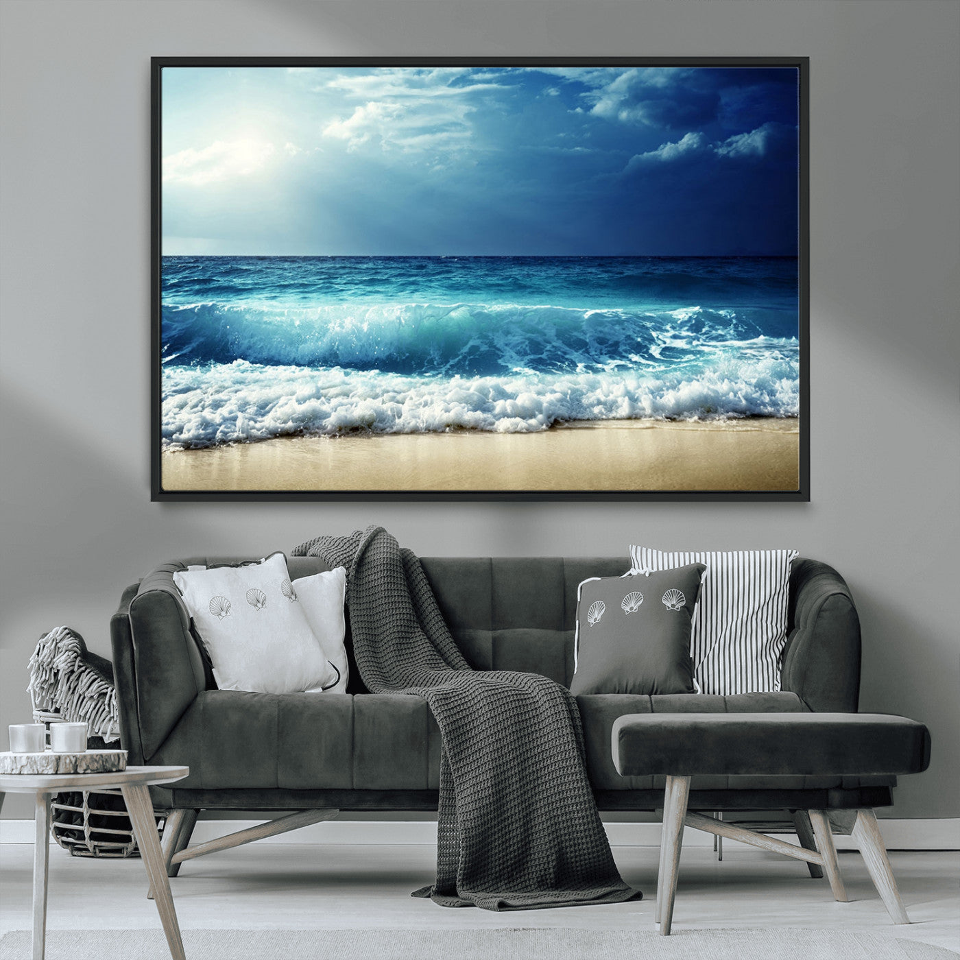 MGV-FC-36X24 - Majestic Ocean Wave Wall Art Canvas | 3 Panel Large Seascape Print for Living Room, Bedroom, Office Decor, Ready to Hang