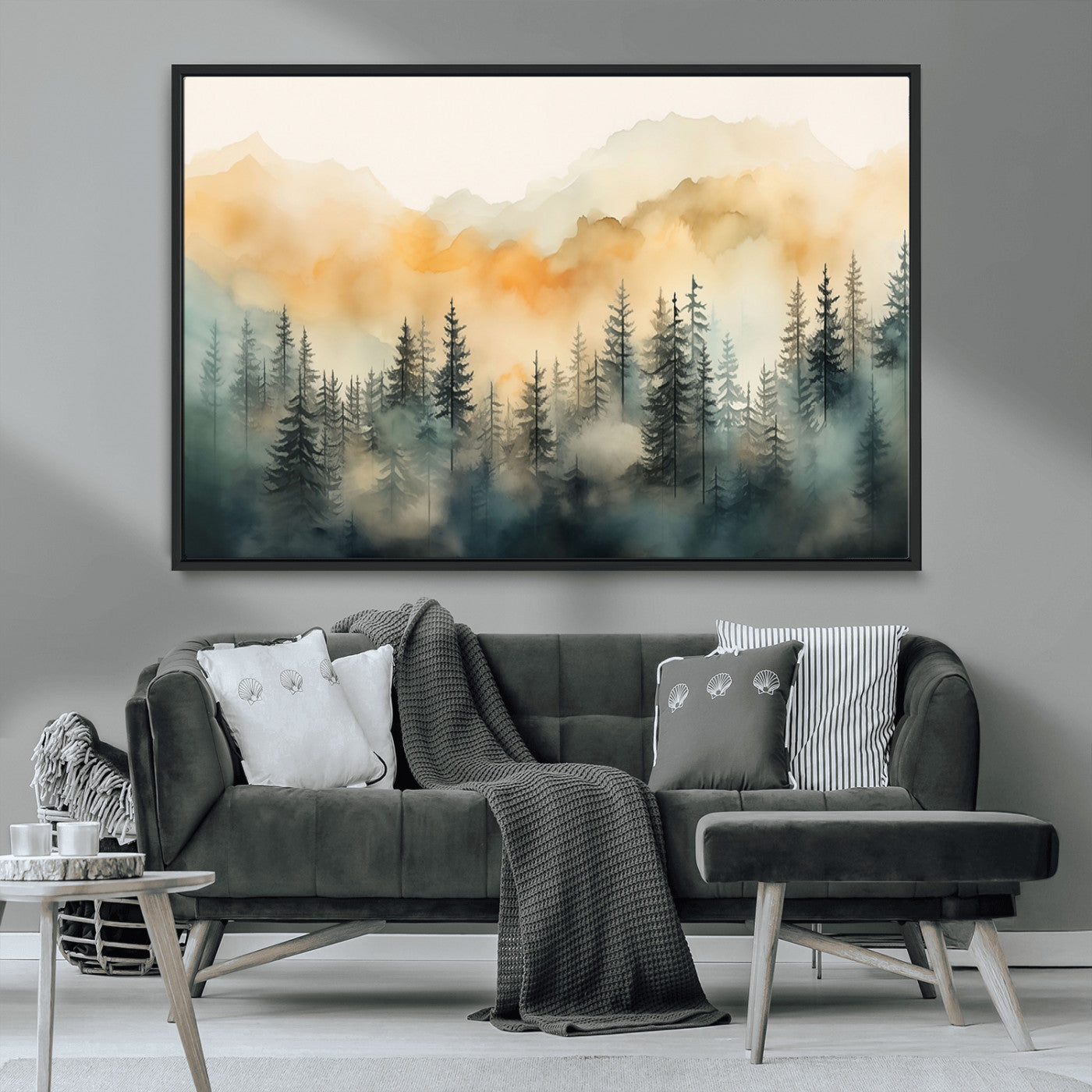 34155-MGV-CV-36X24-Abstract Forest Print - Mountain Wall Art | Autumn Landscape Canvas Print for Living Room, Bedroom, or Office | Large Wall Art Decor