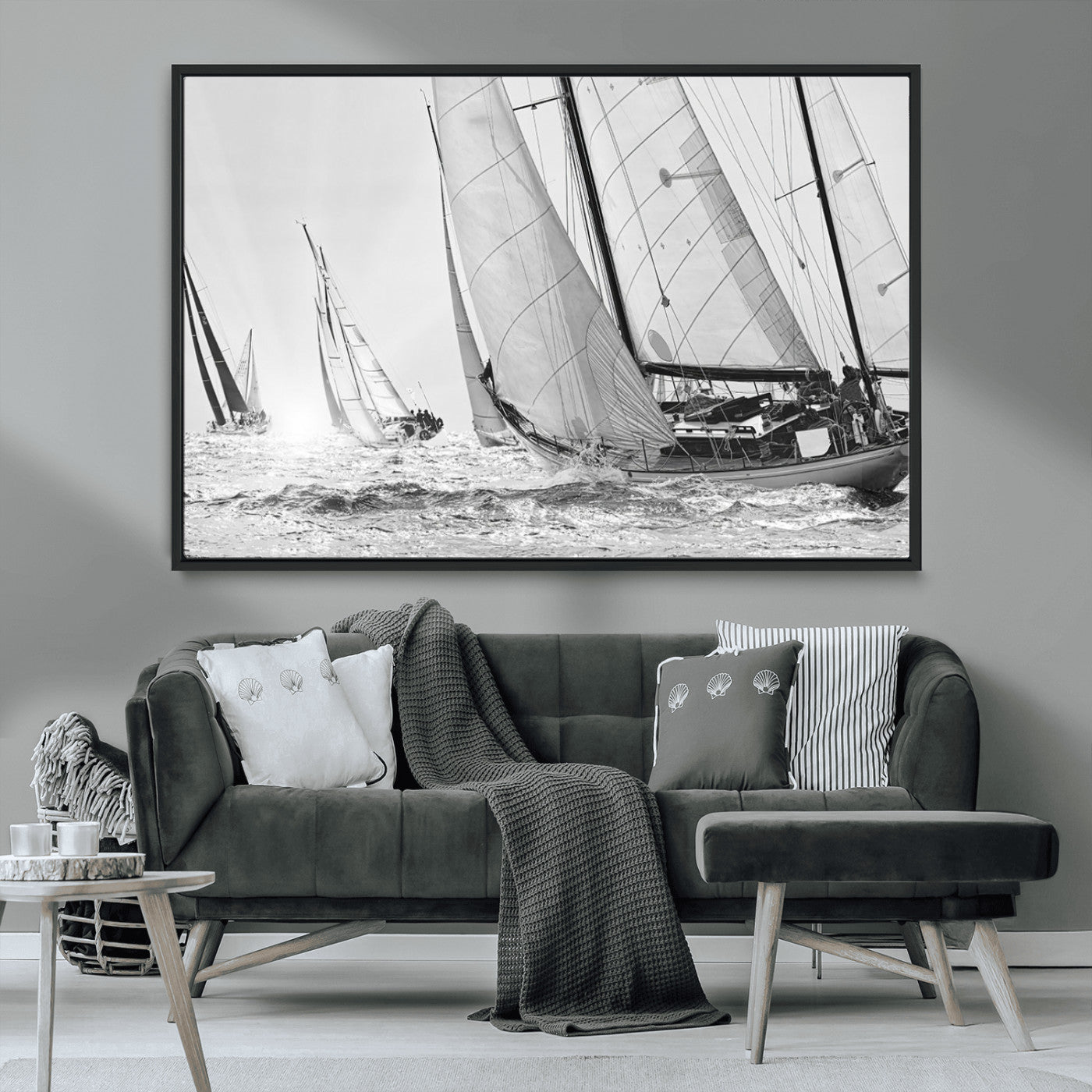 MGV-FC-36X24 - Yacht Sailboat Regatta Canvas Wall Art Canvas Print