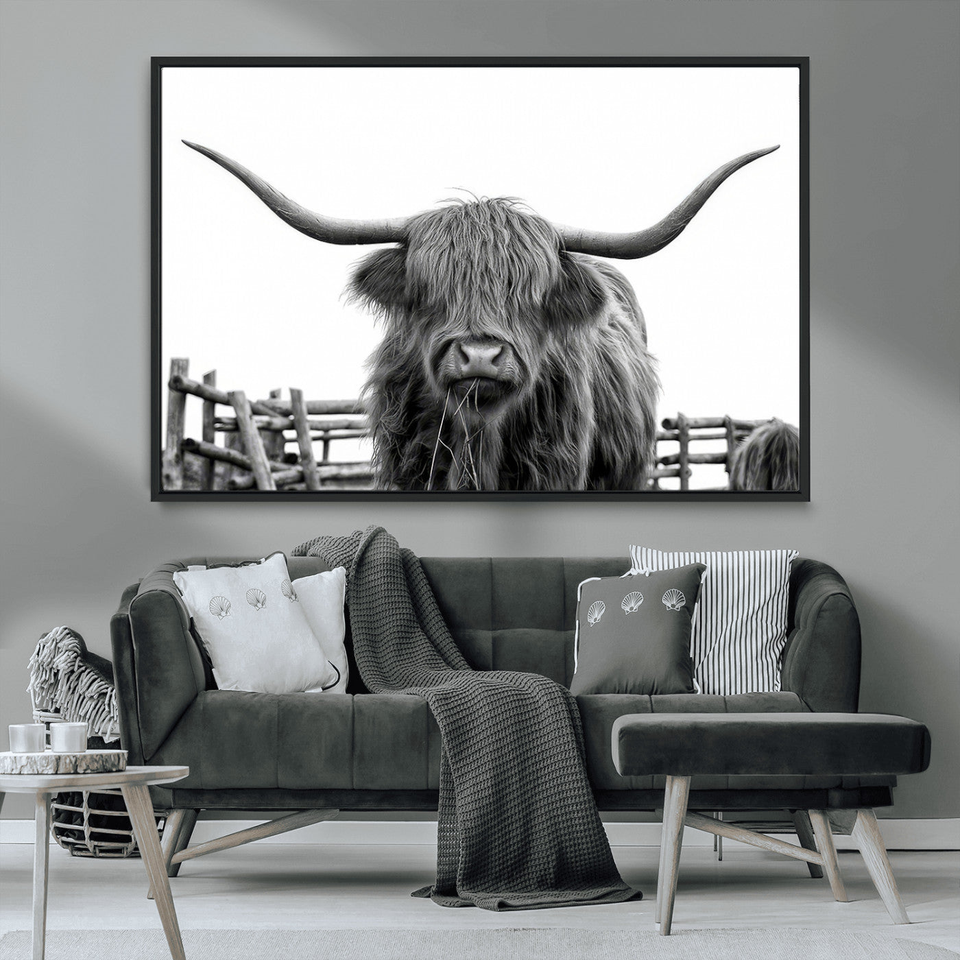 -Longhorn Canvas Print, Bighorn Cow Wall Art Canvas Print