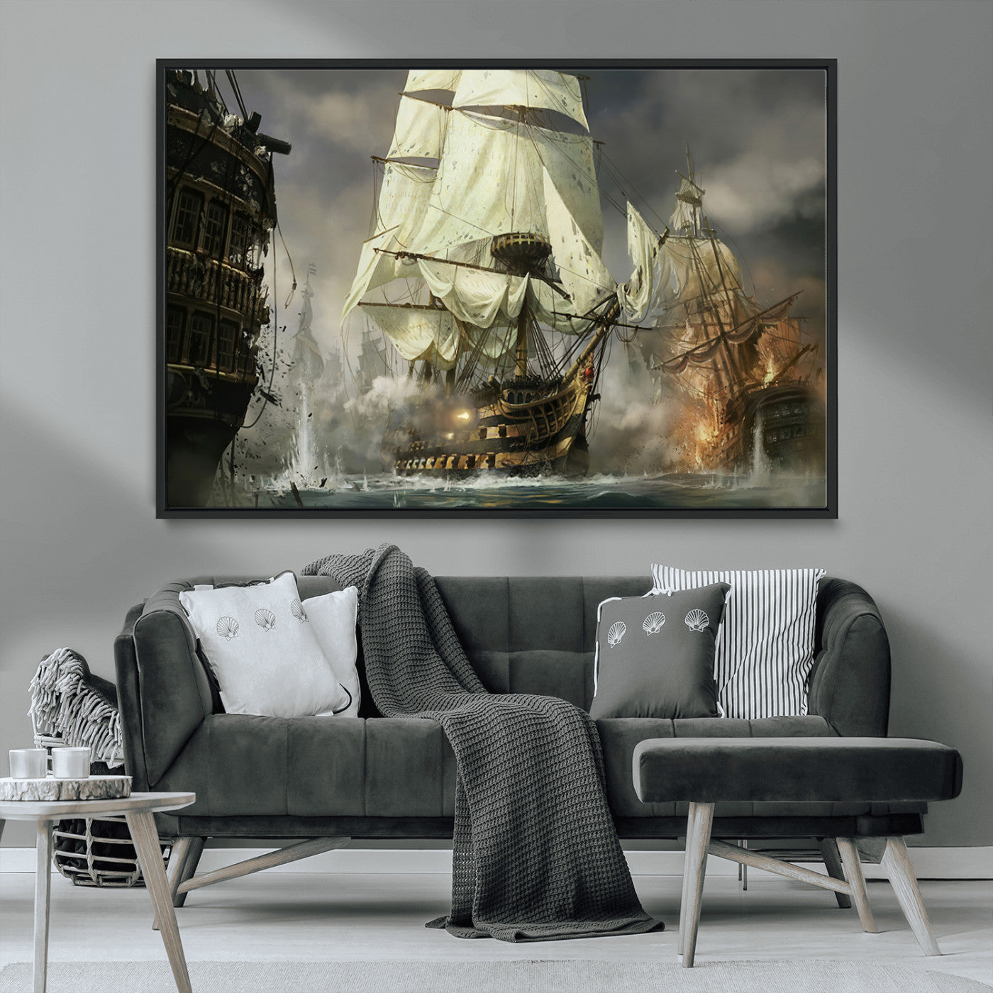 MGV-FC-36X24 - Pirate Ship War Wall Art Canvas Print