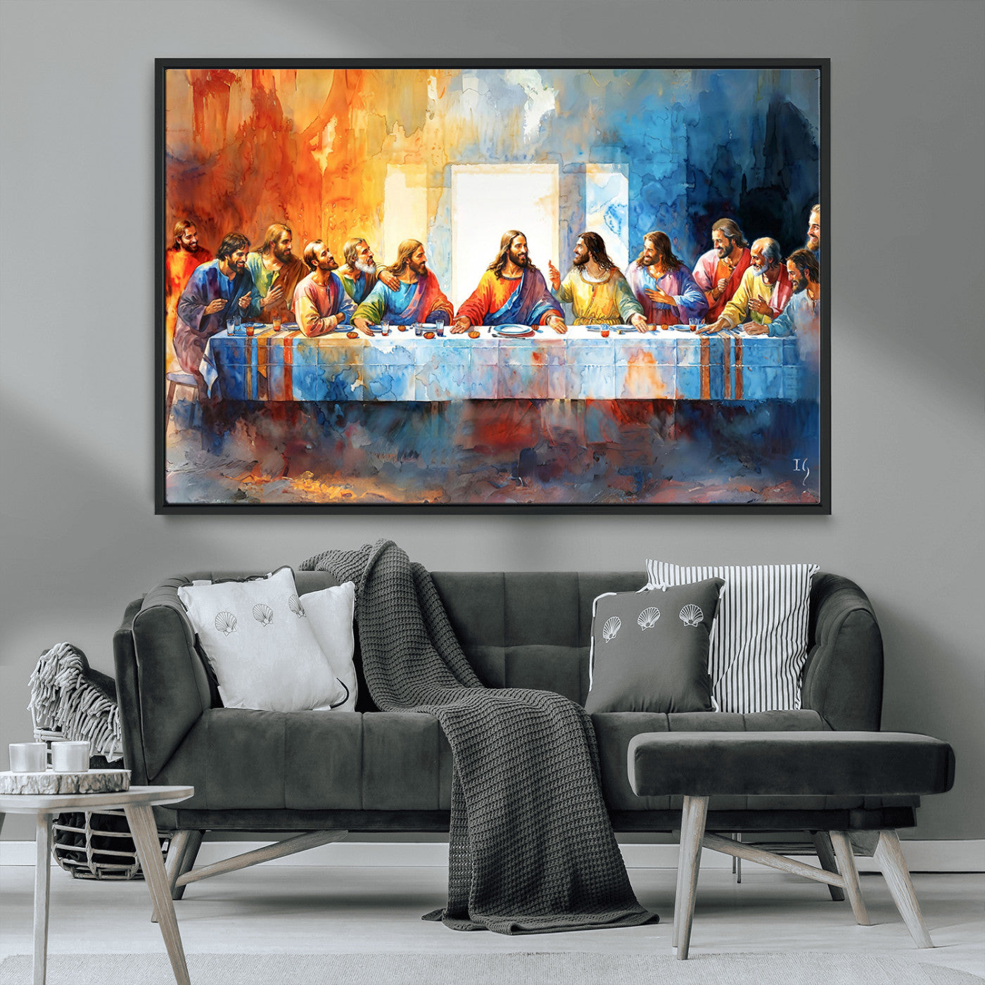 MGV-FC-36X24 - Abstract Waterolor The Last Supper Wall Art