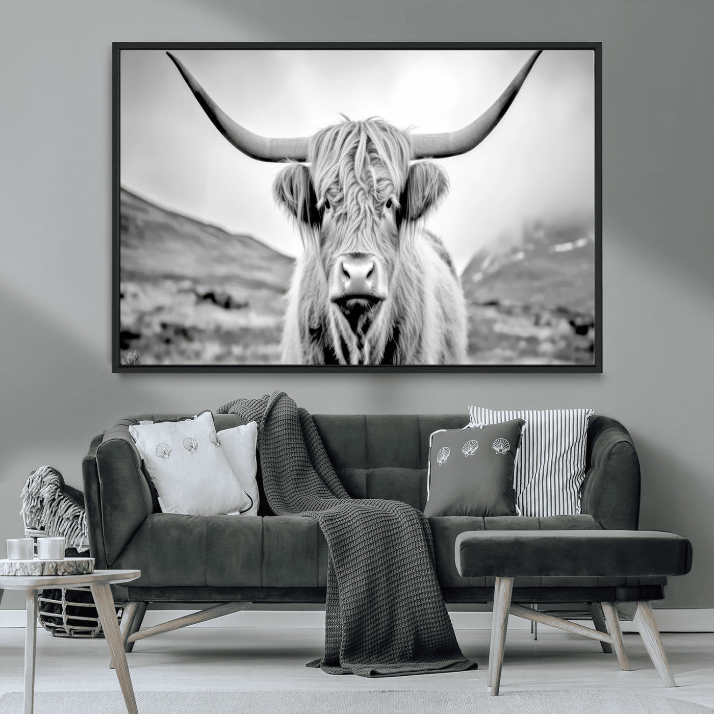 MGV-FC-36X24 - Scottish Cow Wall Art Canvas Print