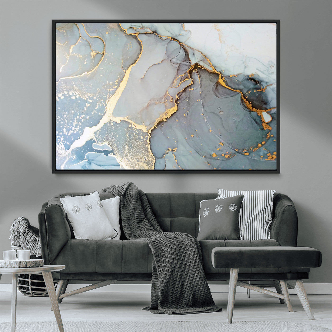 -Large Abstract Marble Wall Art Canvas Print for Living Room and Farmhouse Decor