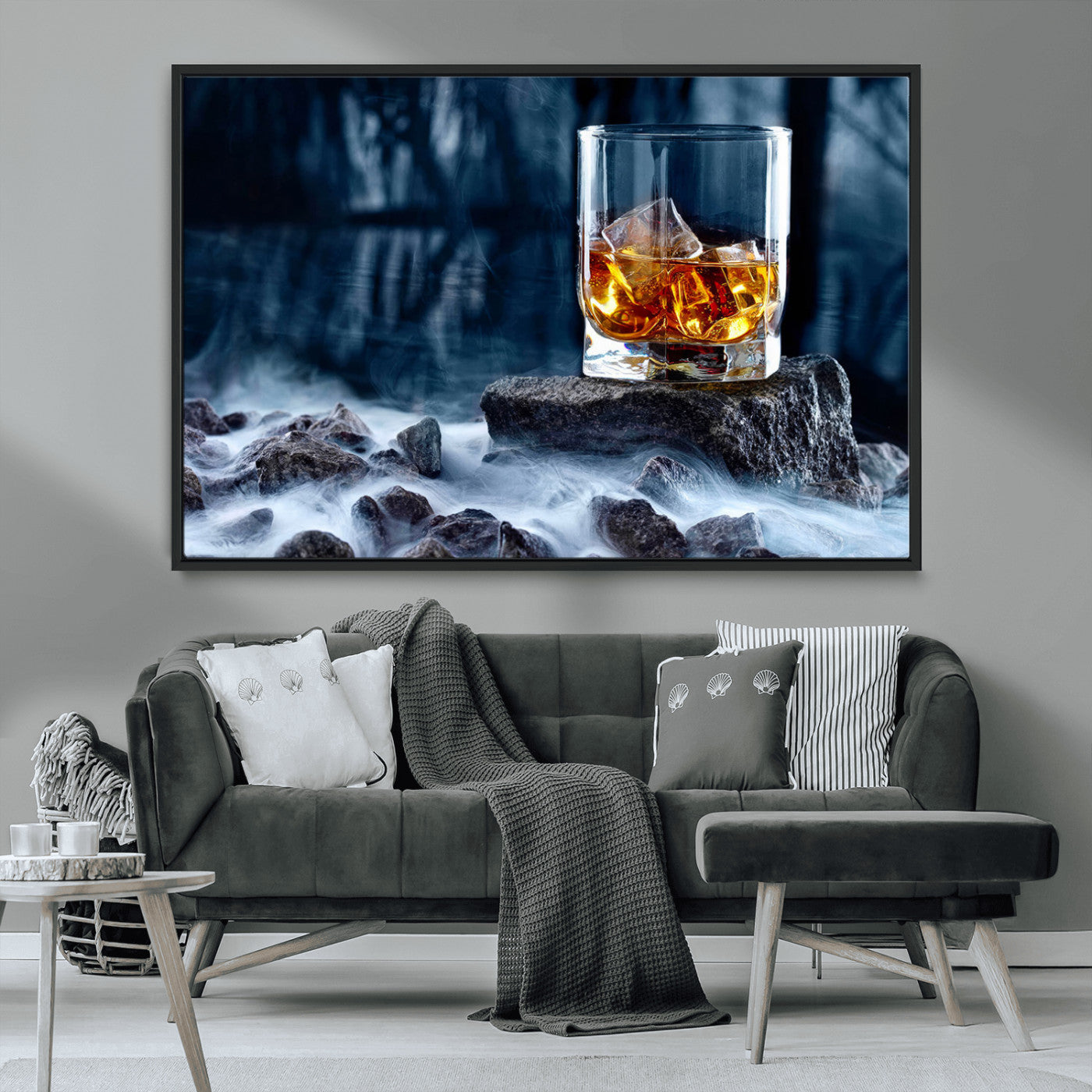 MGV-FC-36X24 - Whiskey Ice Wall Art Canvas Print