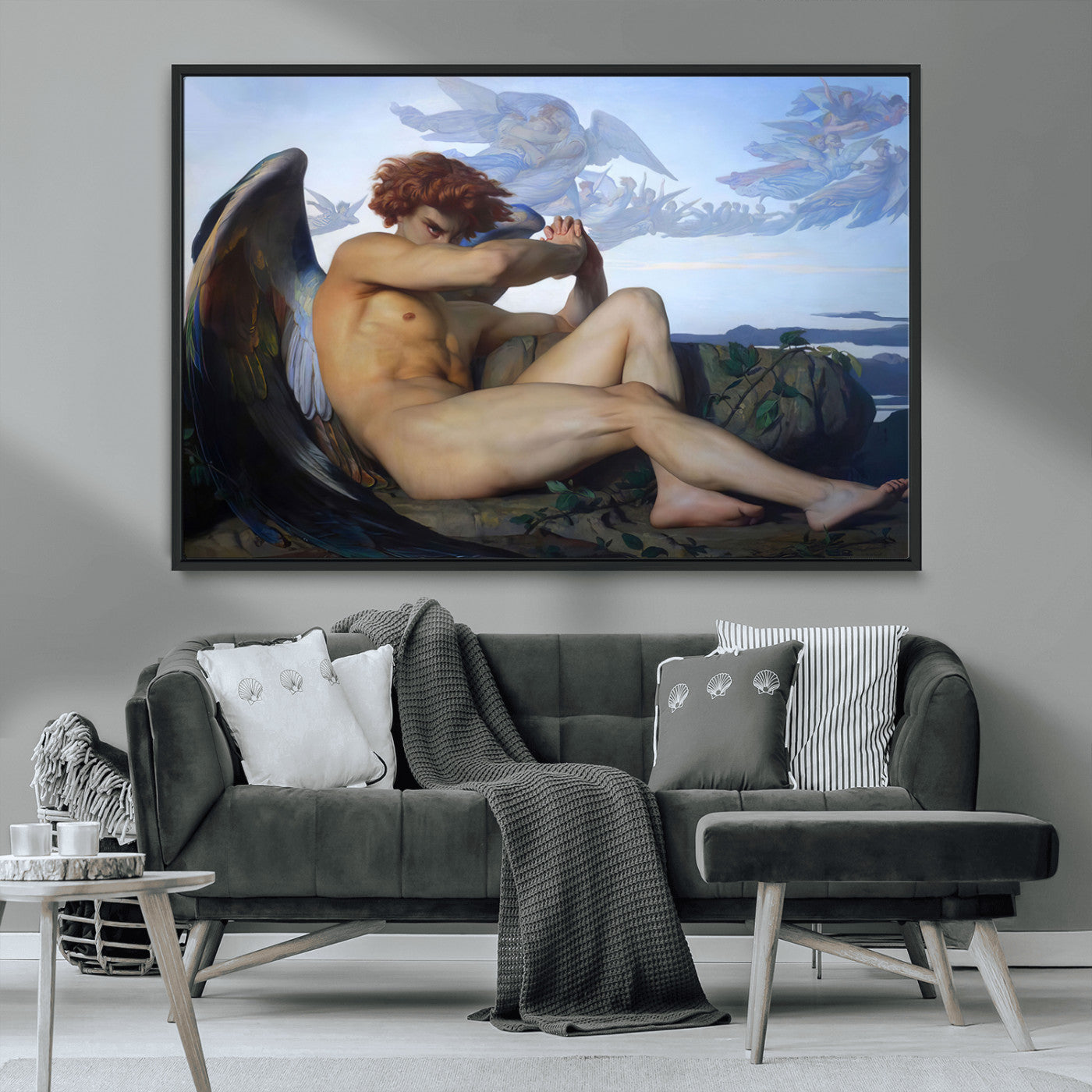 -Fallen Angel Wall Art Canvas Print – Classic Art, Framed, Ready to Hang - Alexandre Cabanel