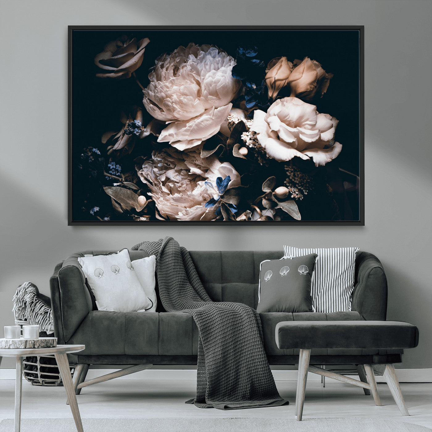 MGV-FC-36X24 - Pink Peonies Flowers Large Canvas Art Print