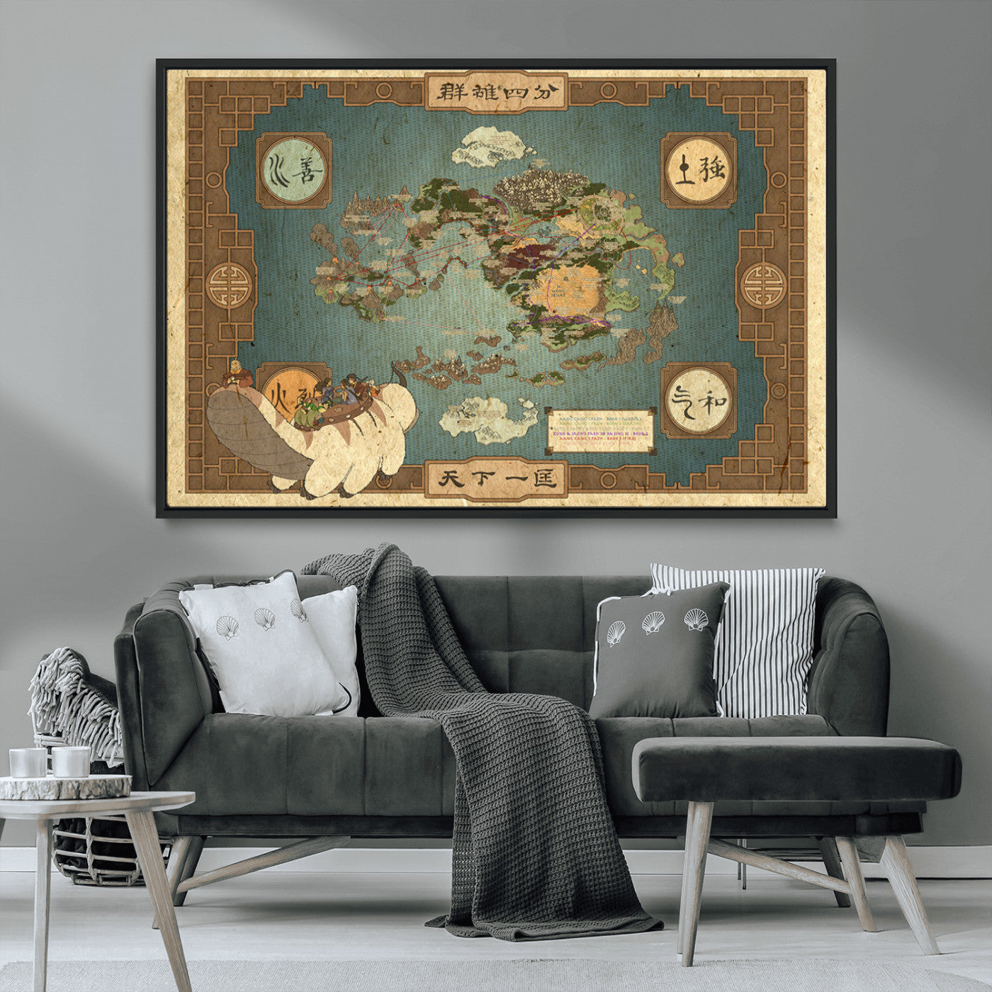 MGV-FC-36X24 - Push Pin World Map Canvas Print – Framed Wall Art for Couples to Track Their Travels – Anniversary