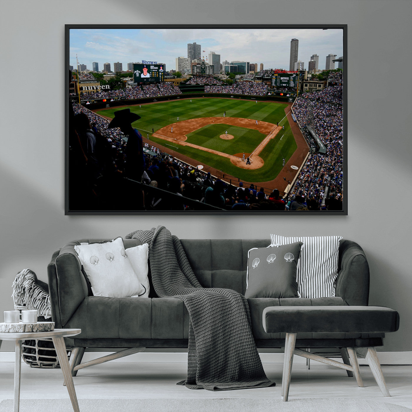 MGV-FC-36X24 - Chicago Cubs Baseball Team Print - Wrigley Field Stadium Wall Art Canvas Print