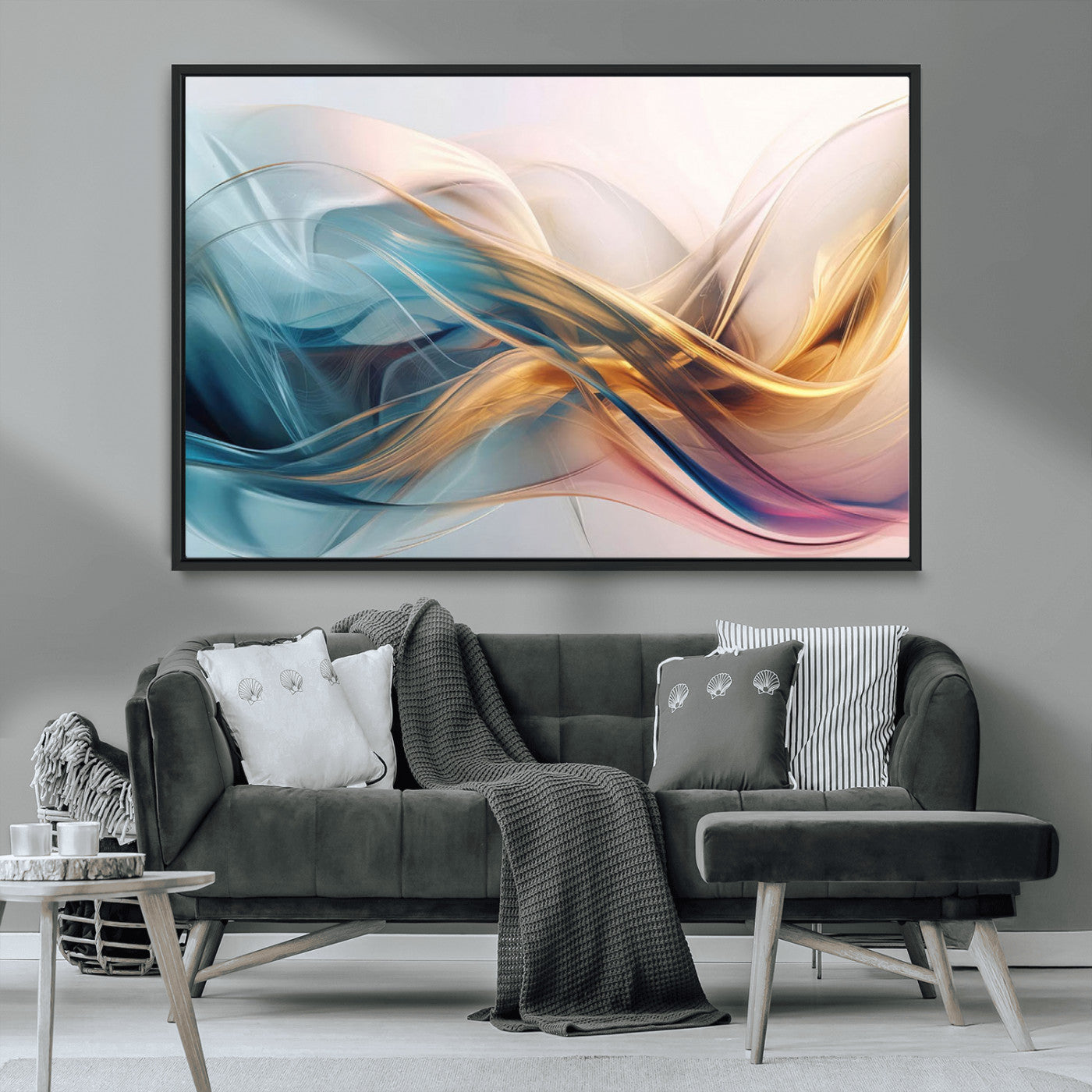 -Abstract Flowing Colors Wall Art Canvas Print