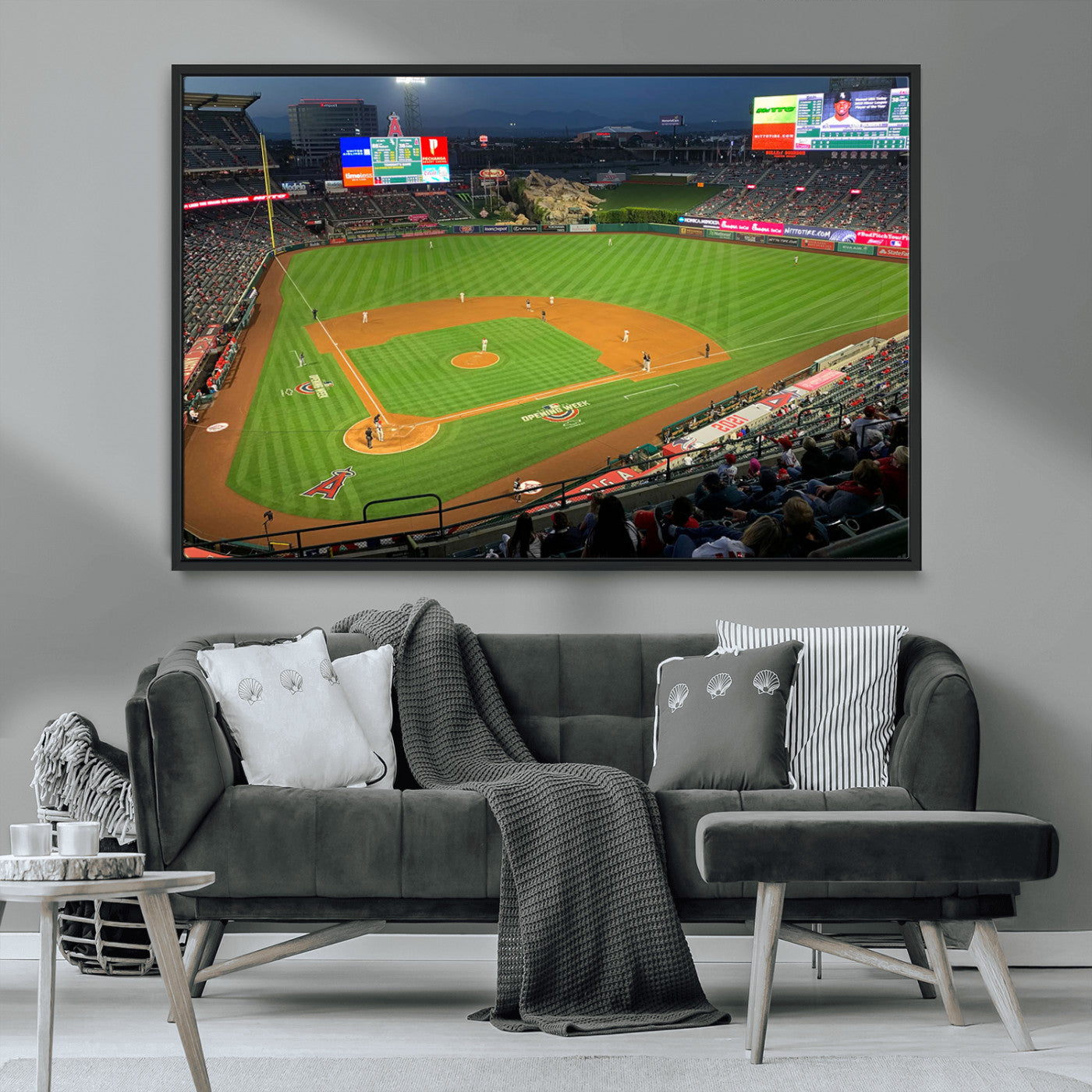 MGV-FC-36X24 - Angel Stadium Aerial View – Los Angeles Angels Baseball Canvas Print, Framed, Ready to Hang