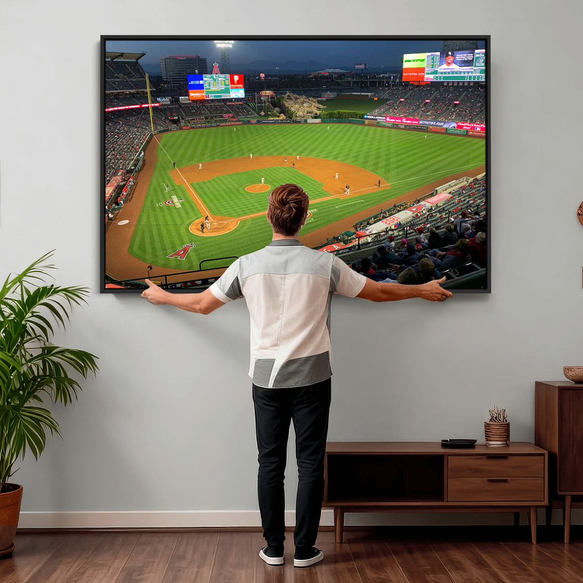 93707-MGV-CV-36X24 - Angel Stadium Aerial Canvas Print | Los Angeles Angels Baseball