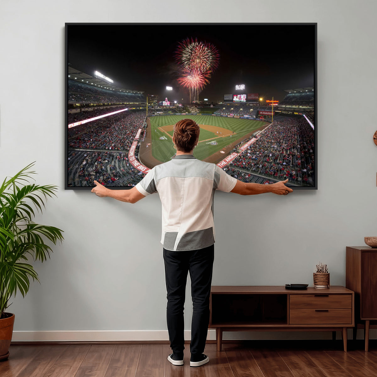 63592-MGV-CV-36X24 - Angel Stadium in Los Angeles Stadium Wall Art Canvas Print