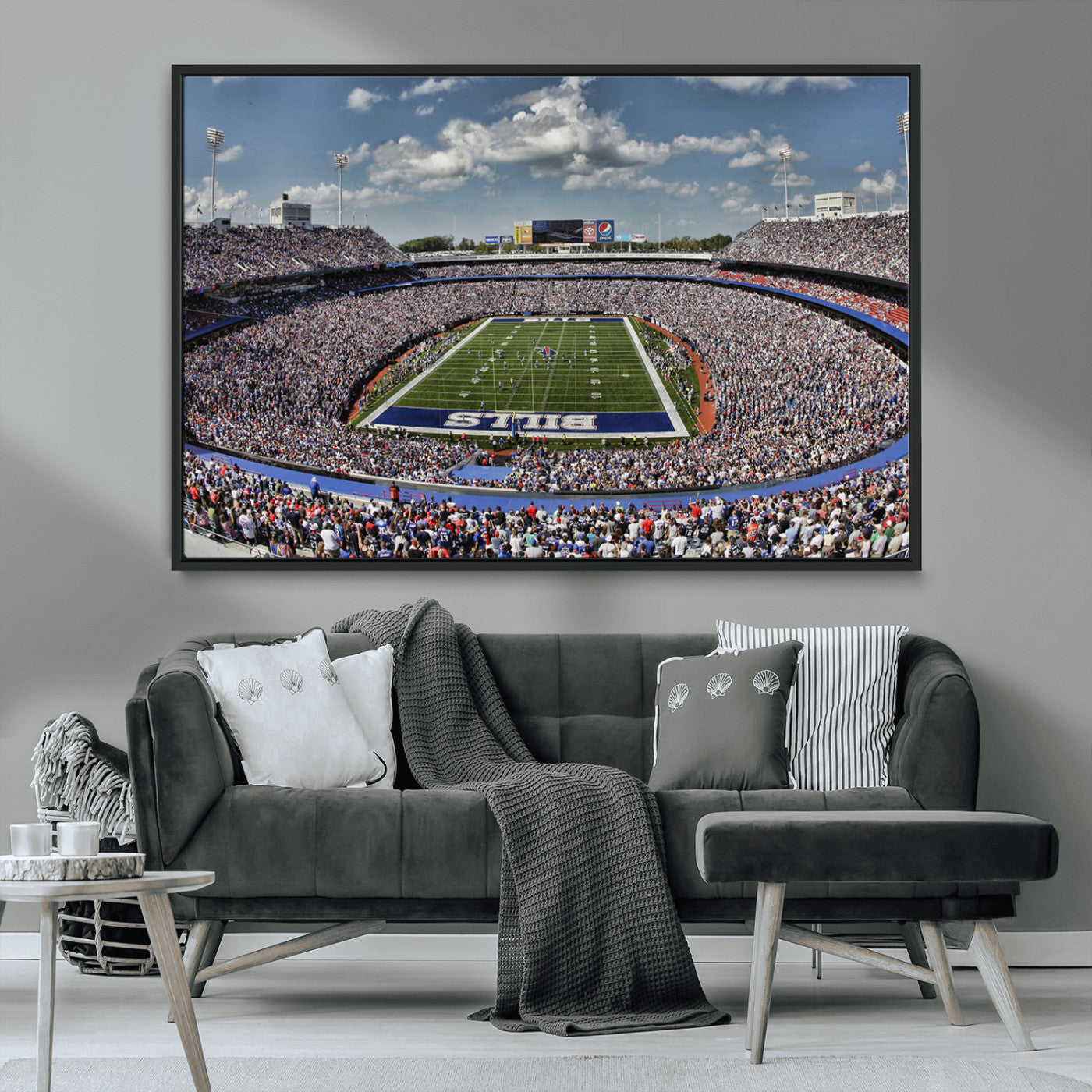 MGV-FC-36X24 - Buffalo Bills Highmark Stadium Wall Art Canvas Print - Bills Stadium Game Day Triple Canvas Wall Art - Buffalo Bills NFL Match