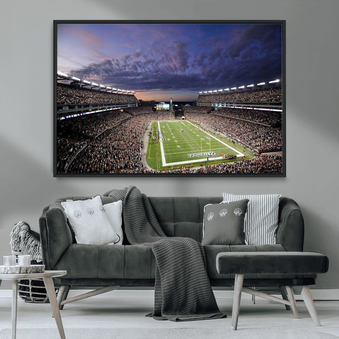 MGV-FC-36X24 - New England Patriots Football Team Print - Foxborough Gillette Stadium Wall Art Canvas Print