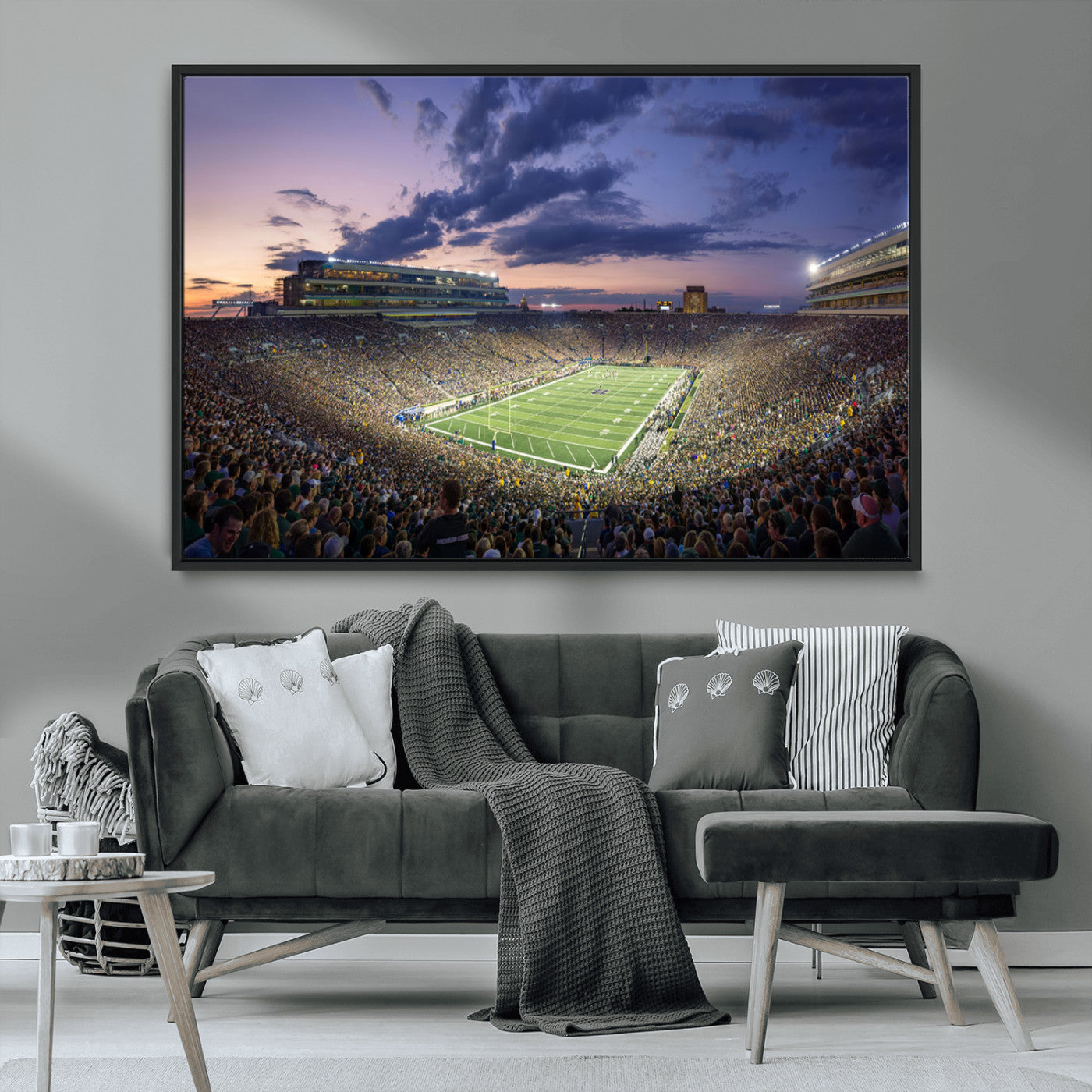 MGV-FC-36X24 - Notre Dame Fighting Irish Football Team Print - Notre Dame Stadium Wall Art Canvas Print