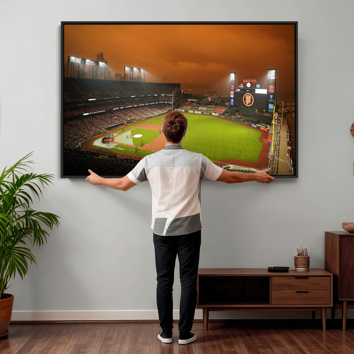 31315-MGV-CV-36X24 - San Francisco Giants Baseball Team Print, Oracle Park Stadium Wall Art Canvas Print