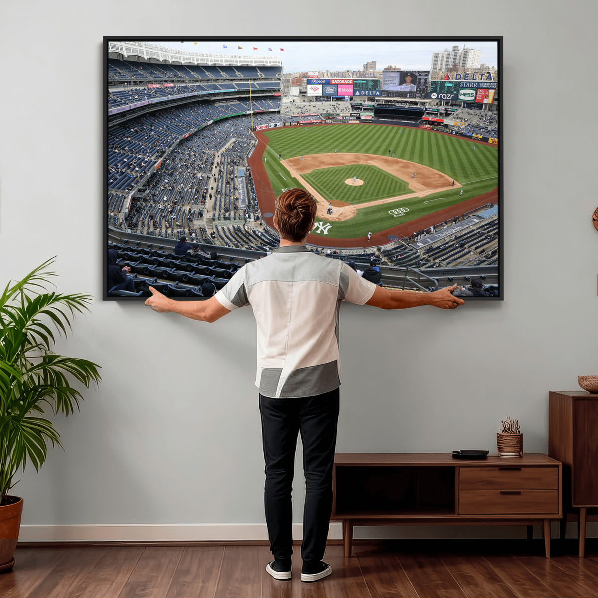 45784-MGV-CV-36X24 - New York Yankees Baseball Team Print, Yankee Stadium Wall Art Canvas Print