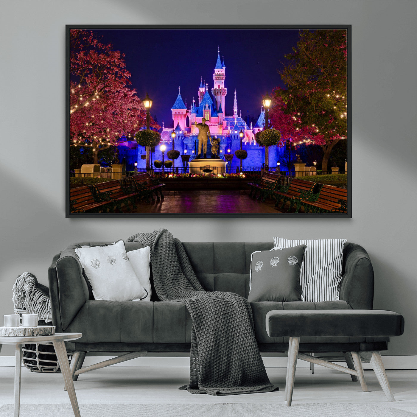 MGV-FC-36X24 - Castle Large Wall Art Disney Magic Kingdom Kids Room Decor - Disney World Christmas Home Decor Child