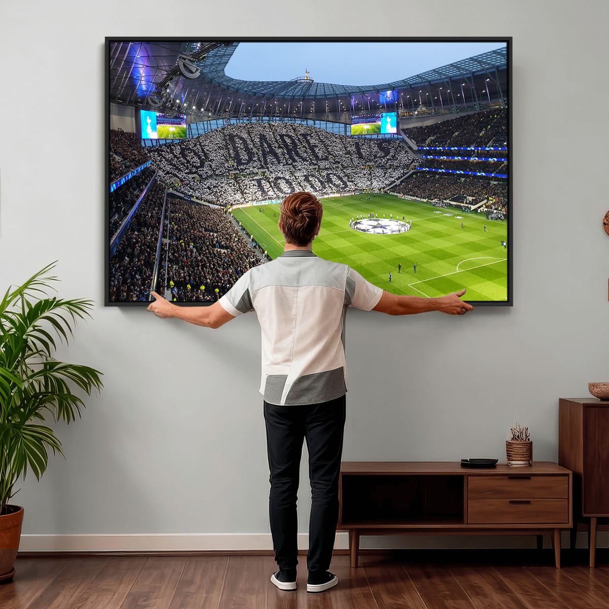 38765-MGV-CV-36X24 - Tottenham Hotspur Stadium Canvas Print, Match Day Triple Canvas Wall Art