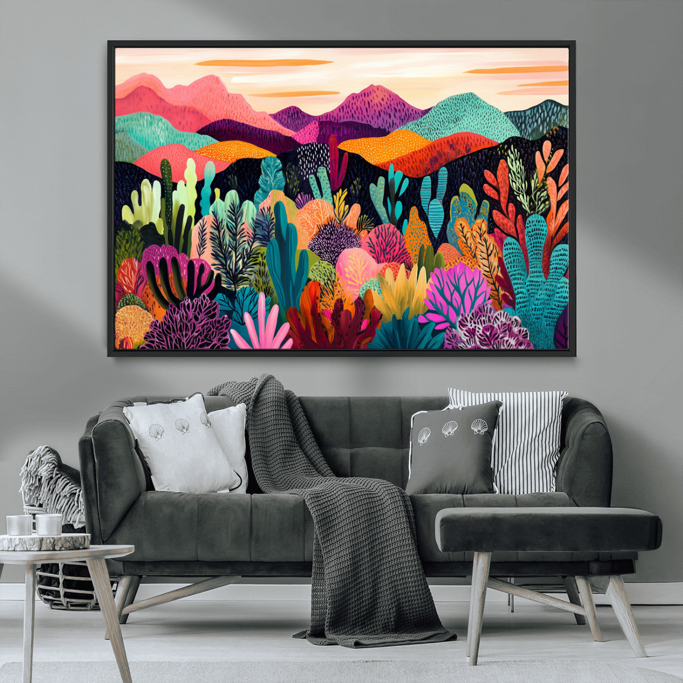 MGV-FC-36X24 - Abstract Kusama Print - Landscape Canvas Wall Art Print - Vibrant Modern Decor for Living Room,