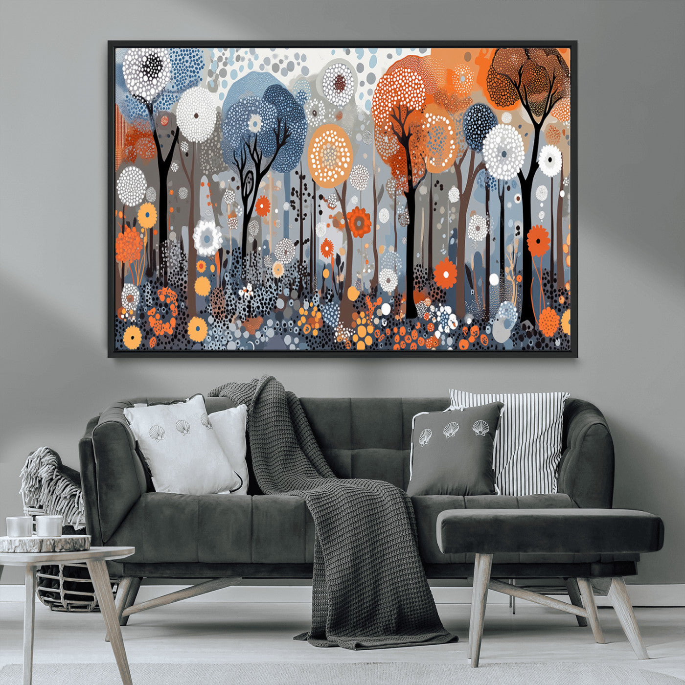 MGV-FC-36X24 - Abstract Winter Landscape Canvas Wall Art Print - Large Colorful Nature Wall Decor