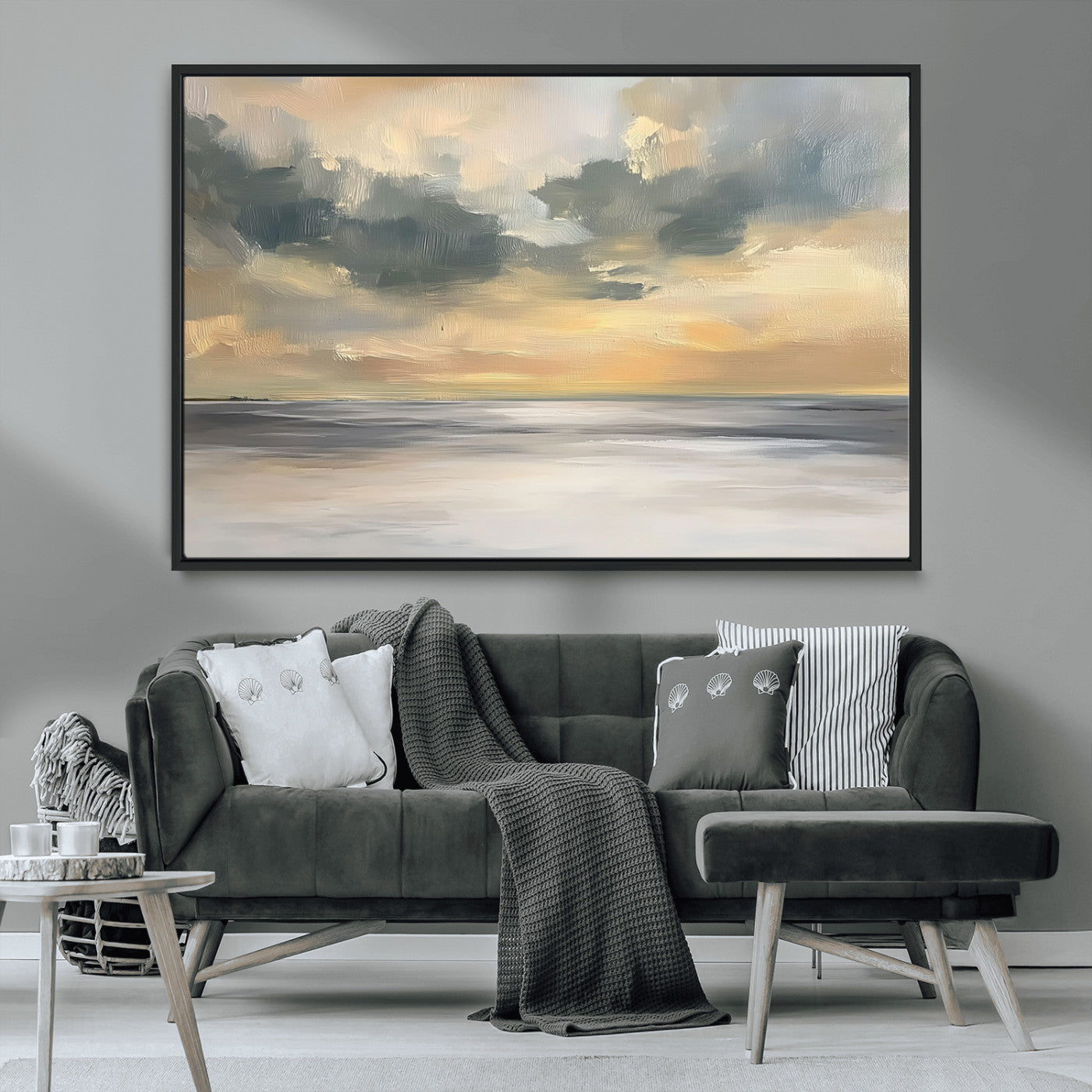MGV-FC-36X24 - Modern Coastal Artwork with Vibrant Abstract Ocean Waves Wall Art Canvas Print for Contemporary