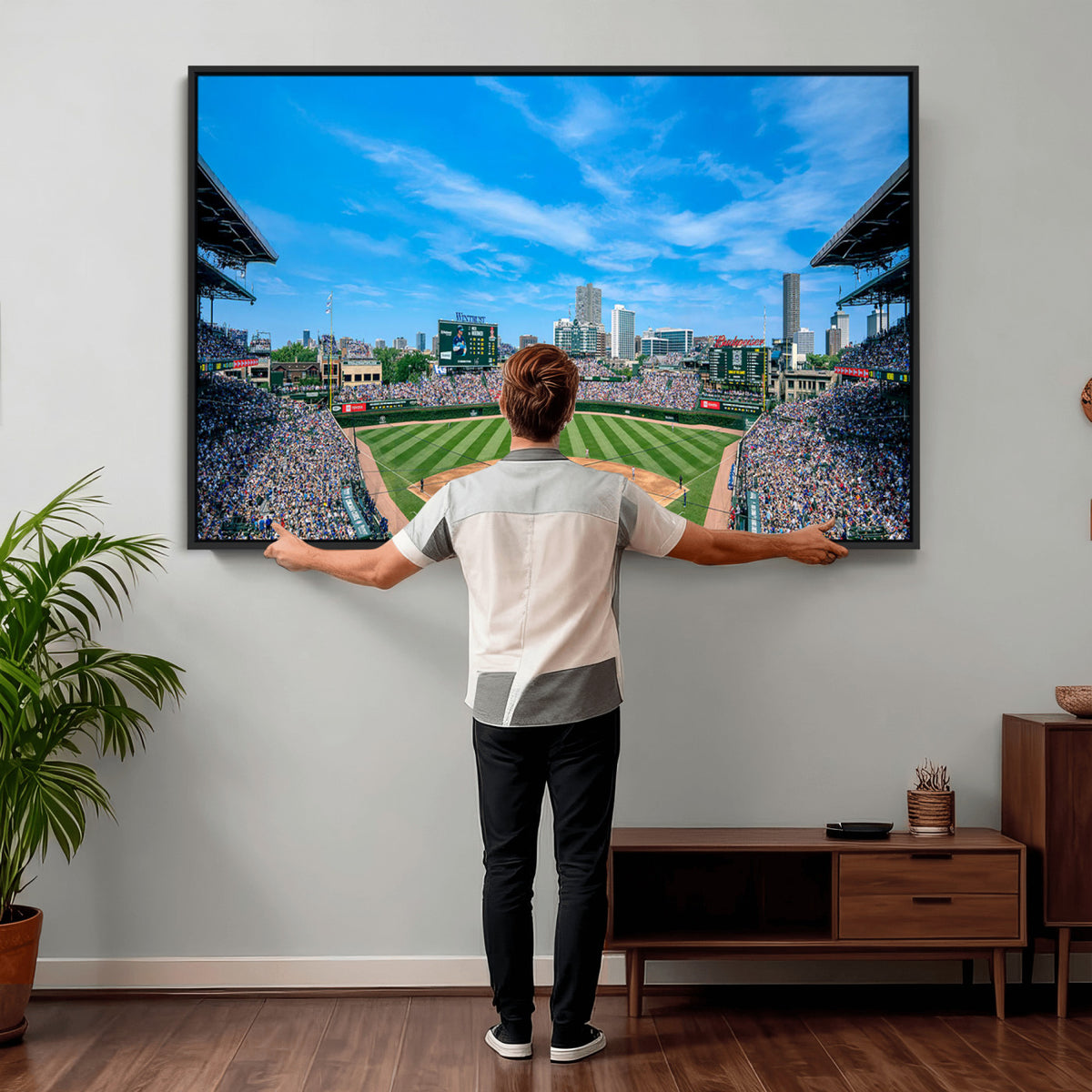 32373-MGV-CV-36X24 - Wrigley Field Chicago Cubs Panoramic Art Multi-Piece Canvas