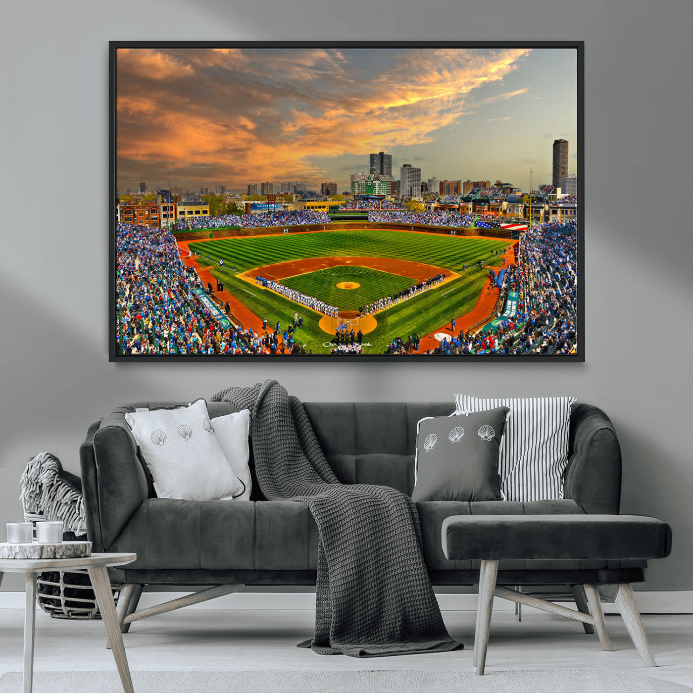 MGV-FC-36X24 - Chicago Wrigley Field Canvas Wall Art - Iconic Baseball Stadium Art Print - Wrigley Field Chicago