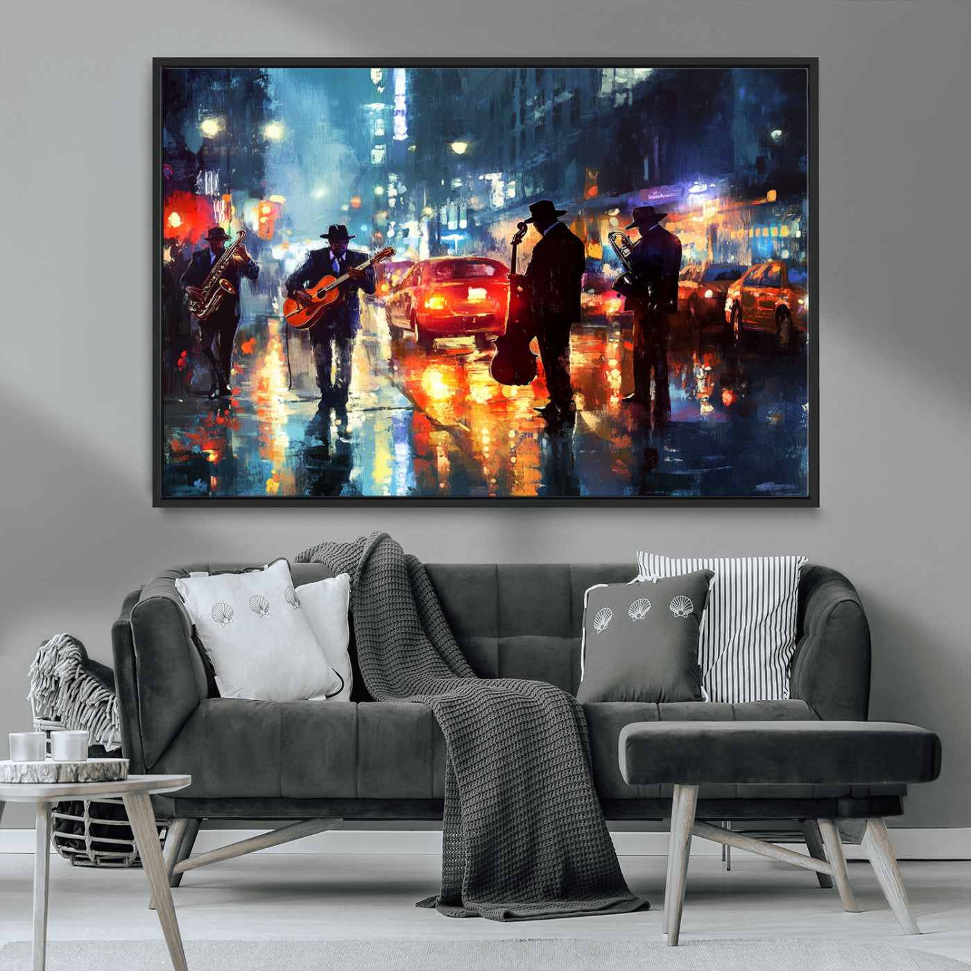 MGV-FC-36X24 - African American Jazz Canvas - Abstract Music Wall Art Print - Abstract Jazz Wall Art Framed Prints
