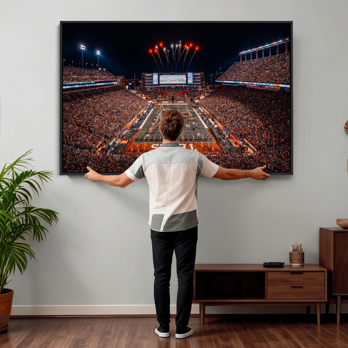 58778-PAN-FL-20X10 - Darrell K Royal Memorial Stadium | Texas Longhorns | Print Decor Wall Art Design for Home & Office Decoration