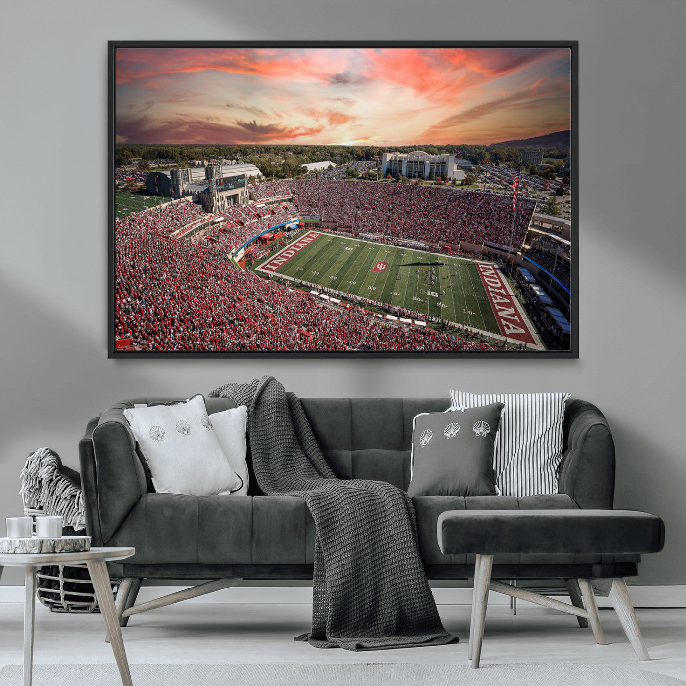 MGV-FC-36X24 - Indiana Memorial Stadium Wall Art Canvas Print, Framed Studium Canvas Art, Indiana Memorial Stadium