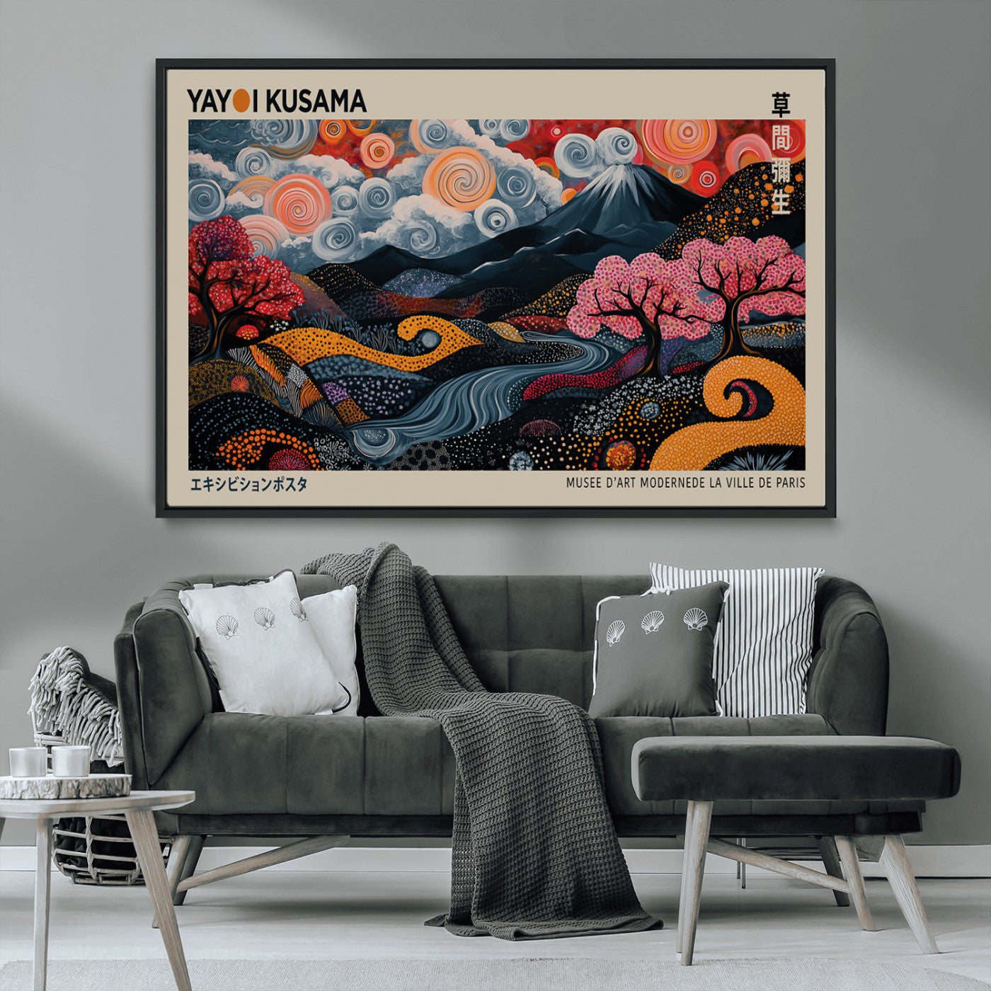 Modern Japanese Wall Art Canvas Print – Framed Contemporary Yayoi Modern Japanese Wall Art Canvas Print – Framed Contemporary Yayoi