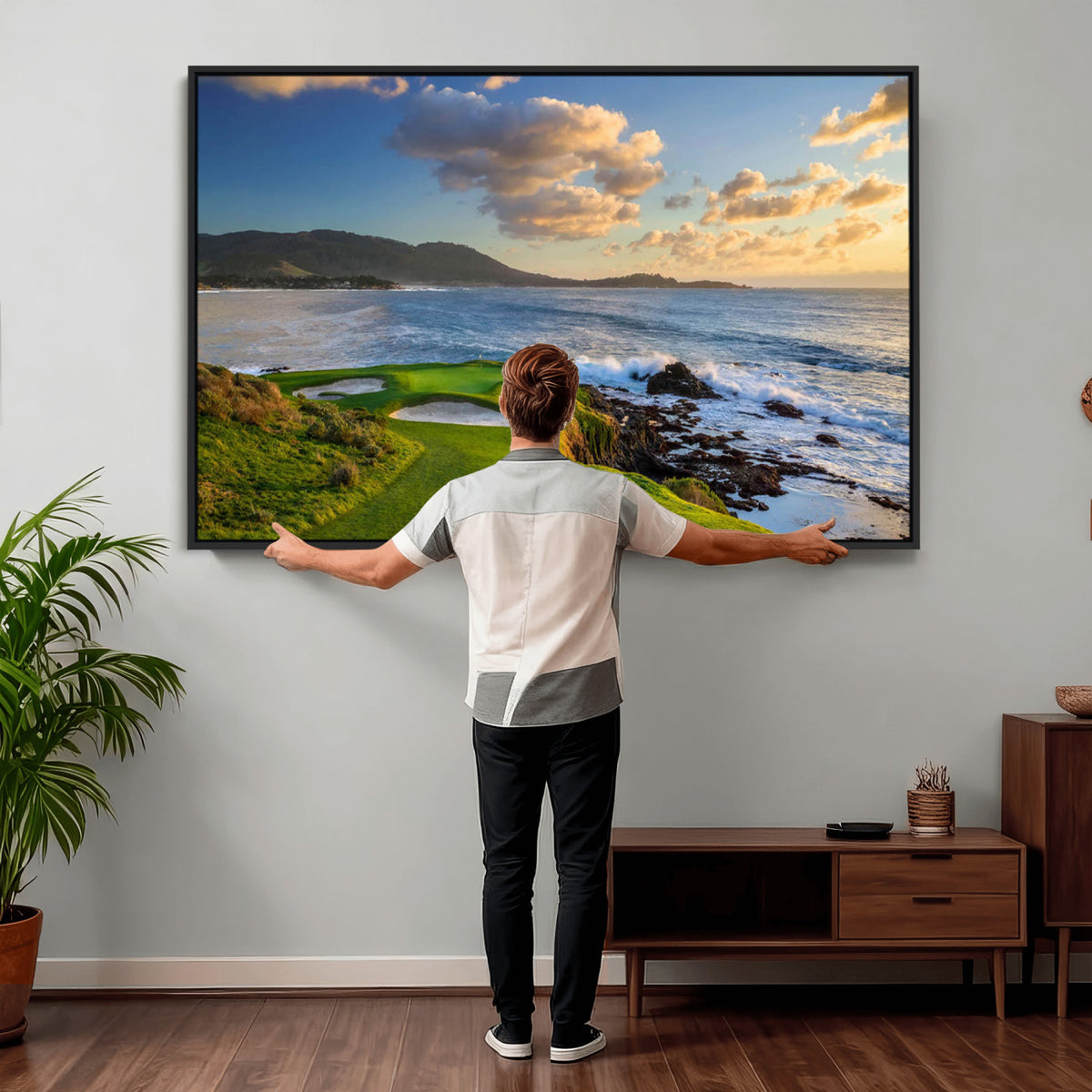 50107048-MGV-CV-36X24 - Pebble Beach Golf Links Wall Art Canvas Print