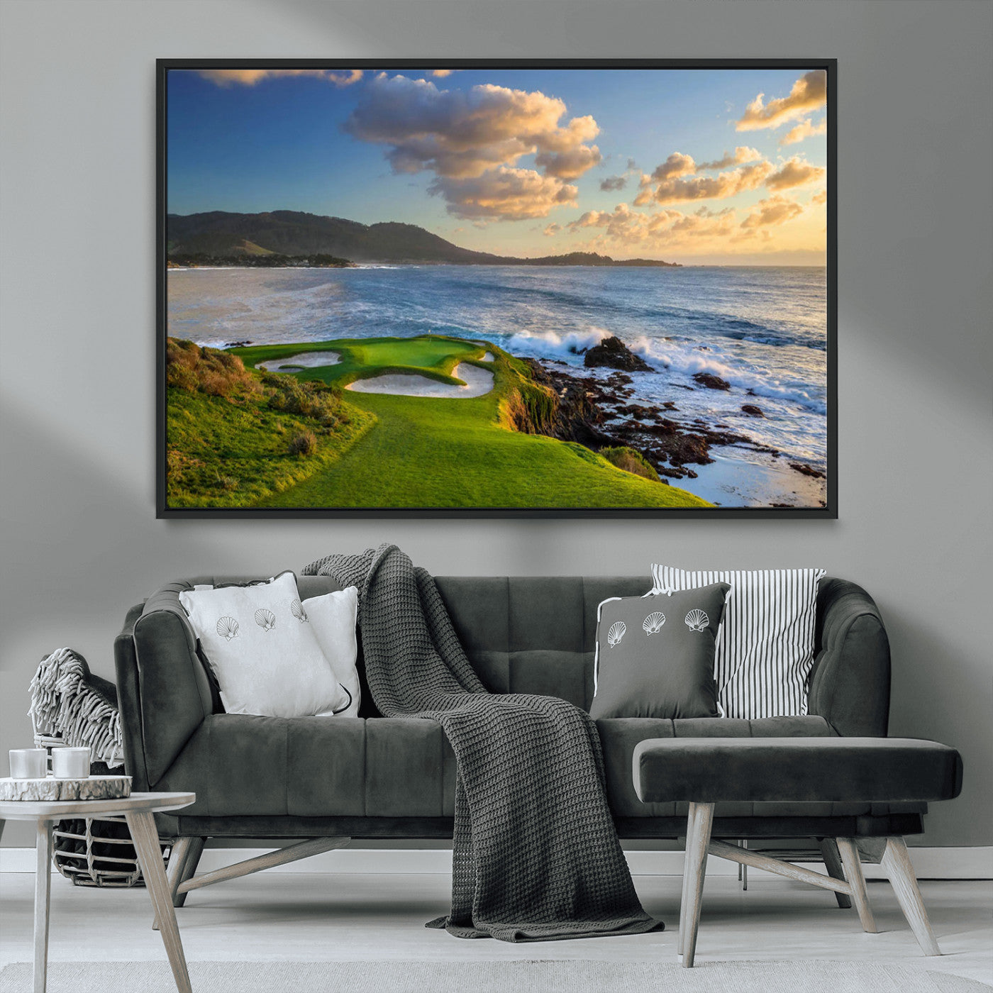 MGV-FC-36X24 - Pebble Beach Golf Links Wall Art Canvas Print – Iconic Coastal Golf Course Artwork, Perfect for