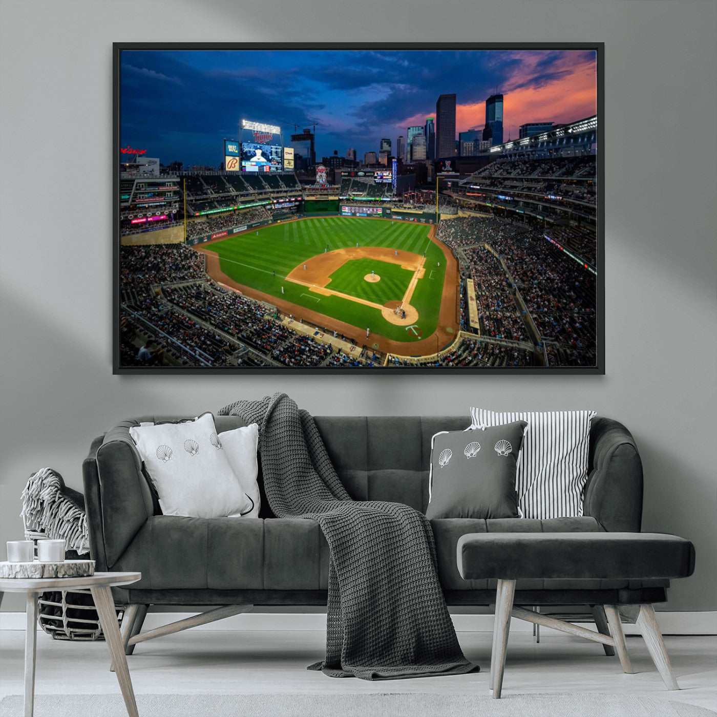 68222753-MGV-FC-36X24_Black-Target Field Wall Art Canvas Print, Baseball Stadium Print, Minneapolis Major League Baseball's Minnesota Twins