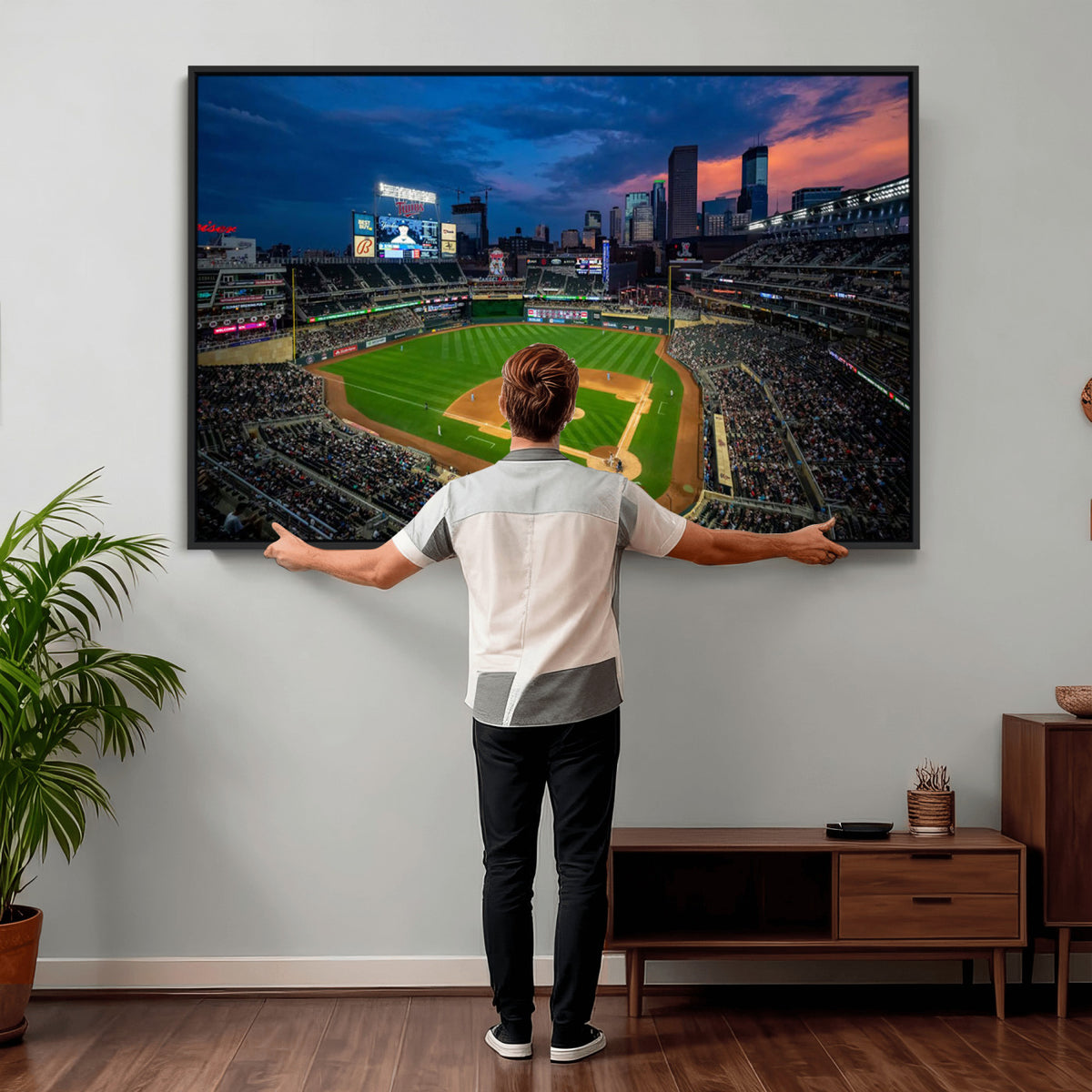 68222753-MGV-CV-36X24 - Target Field Wall Art Canvas Print, Baseball Stadium Scene