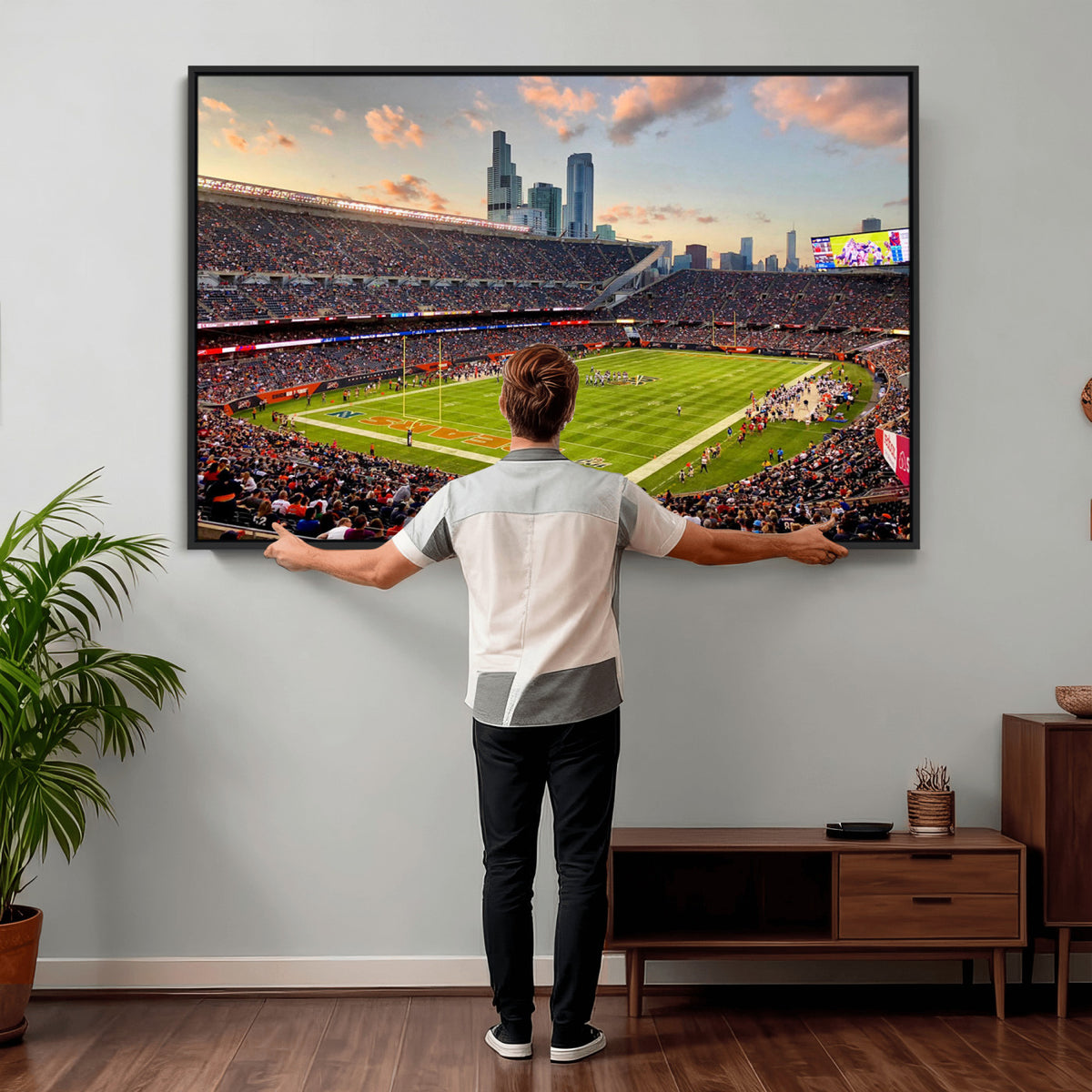 55377093-PAN-FL-20X10 - Chicago Bears Soldiers Field Wall Art Canvas Print, Man Cave Wall Decor